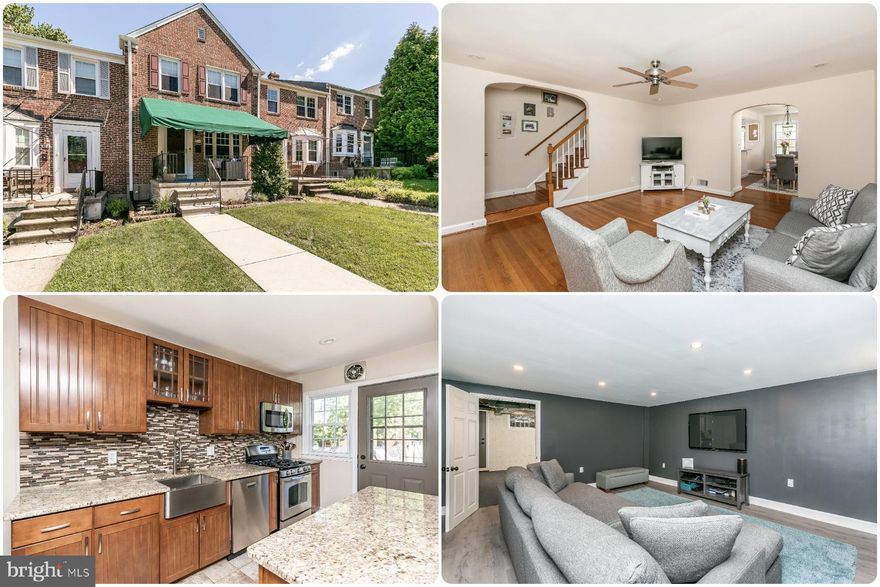 Price Reduced! Incredible value here--This is the home with the kitchen that everyone wants! Thoughtfully upgraded for function and good looks, this kitchen boasts a large island with a beverage frig right where you want it! Stainless appliances, a large stainless farm sink, beautiful cabinets...and large pantry with a chalkboard paint front for a built-in family calendar or easy art center for the kids! The first-floor layout is open and full of light. Since the house is perched on a little hill, there is a wonderful Rodgers Forge view (not to mention the summer breeze!) that you get while sitting on the covered porch, but you also get an extra dose of privacy from that perch as well. Another bonus--this home has all the space of an end-of-group! And who needs a parking pad? There is plenty of parking on this extra wide street on both sides. This is an especially ideal parking situation for Rodgers Forge. The roof is only 10 yrs old and, there are custom bedroom closets! Check out the pics and come see it for yourself. The renovated lower level is spacious and lovely-with dimmable recessed lighting it is ready for your first movie night!  This home has a host of other updates, many under 5 yrs old. Come check us out. Rodgers Forge is an easy walkable neighborhood with Blue Ribbon Schools, a wonderful Tot Lot, and...both coffee and ice cream shops, tennis and pickleball courts an easy 5 minute walk from the house!