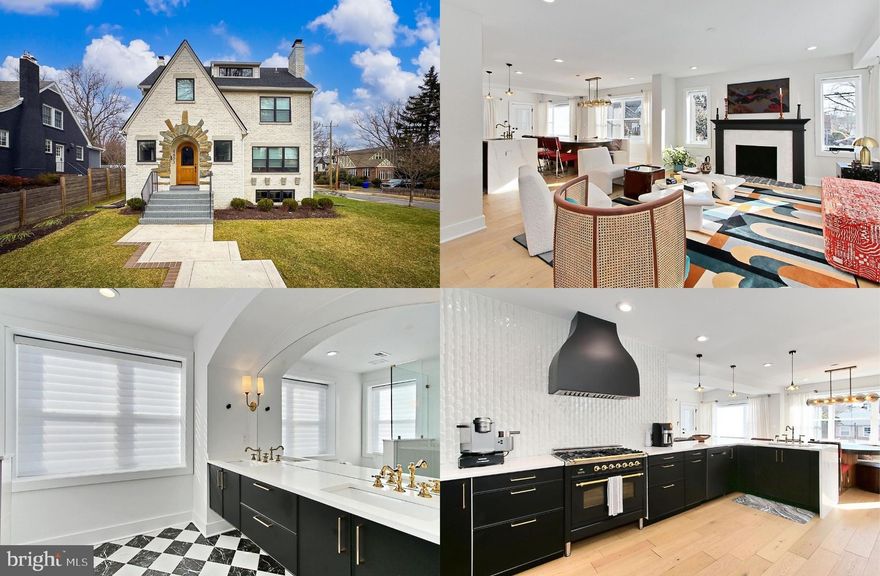 Stunning and fully renovated just 3 years ago and newly painted with soft neutral paint throughout, this 4-bedroom, 4.5-bath home with an attached garage and a 4th-level addition offers the best of Arlington living for under $2M! Remodeled and designed by a professional designer, the home features four levels, an attached one-car garage, a private driveway, and off-street parking. Enjoy hardwood floors throughout, custom smart blinds, high-end fixtures, skylights, premium appliances, exotic stone countertops, and more! ****** A custom Mahogany arched door welcomes you into the open foyer and into a bright, airy living room with walls of windows with custom blinds and an elegant and cozy wood-burning fireplace. The open-concept floor plan leads to a gourmet kitchen with a large breakfast bar area, a dining room with a stylish designer chandelier, and a bump-out sitting area featuring a vaulted ceiling with skylights, custom blinds and access to a rear wrap-around Trex deck and a fenced backyard. The gourmet kitchen boasts striking Calcutta quartz countertops, high-end appliances, a 5-burner gas range with custom rangehood, a cabinet-height microwave, and an expanded peninsula with waterfall edge and bar seating. ****** Ascend the stairs to the upper level landing area that is perfect for a homework or study area, and onward into the primary bedroom suite boasting recessed lighting, walk-in closet, and luxurious ensuite bath with a high end custom floating dual sink vanity nestled in an arched alcove, custom marble tile, chic lighting and fixtures, and a frameless glass ultra shower with dual shower heads. A second bright and cheerful bedroom and a sleek full bath rounds of this level. The uppermost level features two light filled bedrooms, a chic full bath, and a versatile loft and laundry area. ****** The fully finished lower level delivers a large recreation room with 2nd fireplace, an additional den/5th bedroom, an additional beautifully designed full bath with an oversized frameless glass shower, ample storage, and access to the attached one-car garage. A side door provides convenient access to the side yard. Warm hardwood style tile flooring enhances the lower level, while gorgeous hardwood is carried throughout the main and upper levels. Conveniently located just a stone’s throw from I-66, Ballston Metro, Metro buses, multiple parks, community centers, and shopping. All this, just minutes from DC!