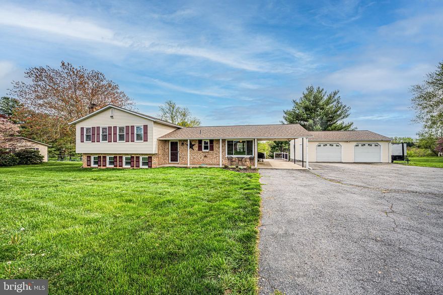 Welcome to 12531 Quiet Stream Court, Mount Airy, MD. This charming home boasts three bedrooms and two updated bathrooms on the upper level. On the first lower level, you'll find a versatile bedroom with an ensuite bath and a walkout to the backyard, perfect for guests or a private retreat. The second lower level provides flexibility with a bonus room for a potential fifth bedroom or office space. The property features practical amenities like a heated and electrified two-car detached garage, as well as a small one-car garage/shed at the back, and a convenient one-car attached carport. Step out onto the Trex deck and enjoy the tranquility of an over one-acre lot. Recent updates have enhanced this home, including a new roof (2022), windows (2021), HVAC system (2019), water heater (2019), and remodeled bathrooms on the upper level (2019). The lower level flooring was updated in 2017, with new carpet installed in 2019. The entire house has been freshly repainted, ensuring a move-in ready experience. This property combines comfort and functionality in a serene setting. ****Please note that the oil tank/furnace in the garage was never used by the sellers but is believed to be operational. It will be sold as-is. The water softener system does not currently work but could be repaired to be in working order and is being sold as-is. The small yellow garage/shed sold as-is. The wood stove in the fireplace is new but was never used. Chimney and wood stove sold as-is.