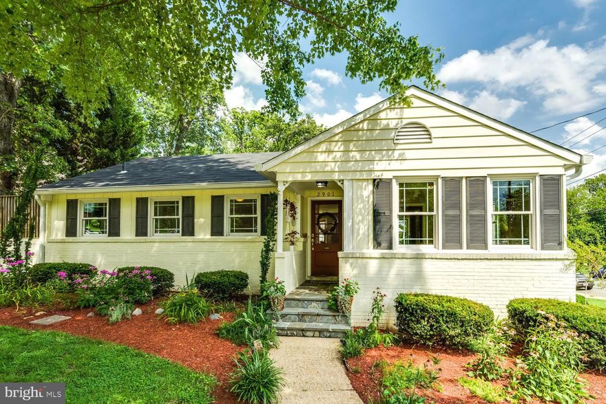 Fantastic opportunity to purchase in one of Alexandria's most sought after neighborhoods, Monticello Park! The lush, beautiful landscaping completely surrounds this sizeable corner lot. The front perennial gardens will have your flowers and plants returning year after year! The home features hardwood floors, wood burning fireplace,  loads of natural light with plenty of charming Prairie design windows, gourmet kitchen, French doors that open to a lovely private outdoor space, updated baths, fresh paint and new flooring on lower level.  Parking is no problem! You have a detached garage, parking for 3  in the driveway and plenty of off street parking! The location is hard to beat! Convenient to Del Ray, "Where Main Street Still Exists", Old Town, 2 Metro Stations, Amtrak, Reagan National Airport, 395 & 495. Take a stroll down to "The Avenue" for coffee, dining and shopping! Bonus...This lovely brick home is located on a cul-de-sac, steps away from Monticello Park!