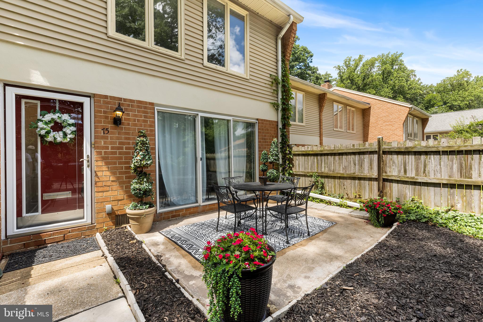 Welcome to your new home in the beautiful Condominium Development of Gunning Lane. This wonderful unit has been completely renovated from top to bottom to create a completely modern Condo. You will first notice the enclosed, private front courtyard as you walk up to the front entrance. Then enter the living room of this unit featuring newly refinished hardwood floors which extend throughout this level. The spacious living room shares a two-sided wood burning fireplace with the den allowing lots of additional living space on the main level. Beyond the den is the 100% redone kitchen and dining areas. You will marvel at the open, naturally lighted kitchen/dining area featuring new soft close cabinets, new Samsung Wi-Fi enabled appliances, touch activated faucets, quartz countertops, Portuguese porcelain tile backsplash and updated electric service to all appliances.. Enjoy meals at the dining room table which looks out through the slider doors to the wooded exterior. Upstairs find a spacious hallway leading to a fully remodeled hall bathroom with beadboard wainscotting and a tub with new surround. You will never want to leave the primary bedroom with lots of room for a sitting area as well as the primary bed. The primary bathroom is completely new with all new fixtures ,floors, vanity, etc. The other two bedrooms have been freshly painted and insulated.
The windows have been repaired so that all work smoothly. Other features of this home include smoke detectors, new ( 2 month old) roof, refinished hardwood floors, recessed lighting, new thermostat and recently serviced HVAC-and the list goes on.
Please note that the Gunning Lane Townhouse Association allows only 4 units to be rental units and, at present, there are 4 units rented. This unit cannot be rented at the present time.
Note the common property begins directly outside of the rear wall of the house.
All furniture with the exception of the living room coffee table can be purchased separately by the buyers.