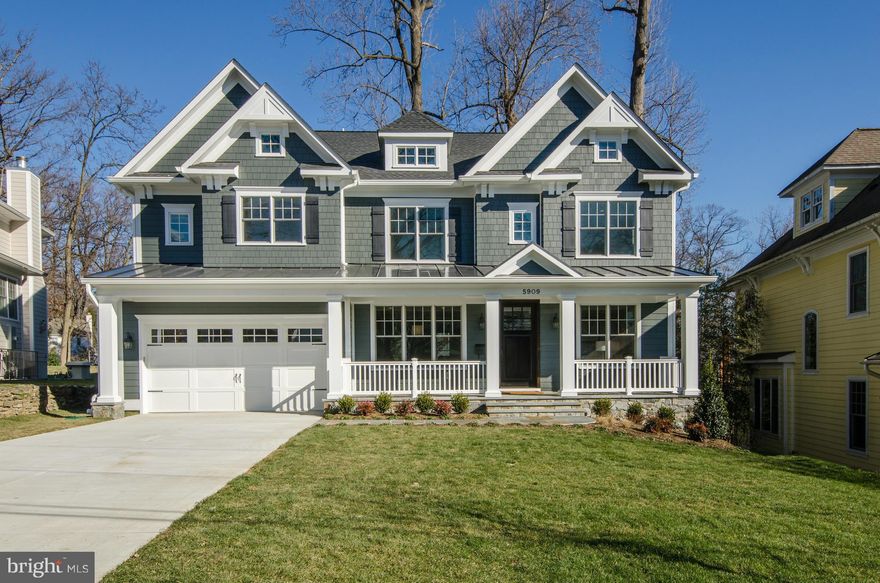 Spectacular new residence, completed in 2016. This spac sun-filled home offers four finished levels, approx 6200 SQFT of finely detailed living space..In close in Bethesda, this home offers 6Brs, 5.5 Ba's, gorgeous Master Suite with tray ceiling very spacious Carrara Marble BA w/ soaking tub. Fabulous open floor plan, Chef's kitchen w/adjacent Fam room w/coffered ceiling, gas fpl, Library, Deck.