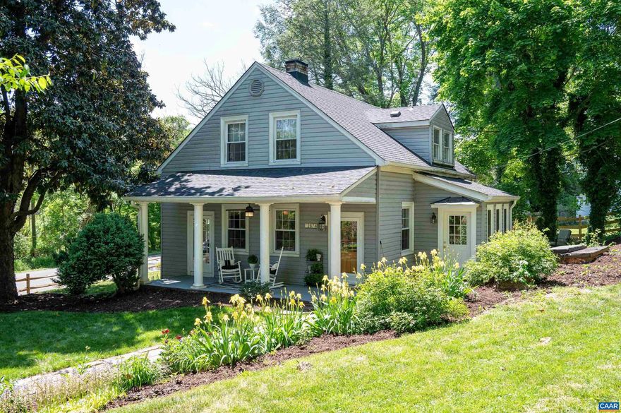 Charming cottage in the village of Ivy and just minutes to Charlottesville. Featuring Original hardwood floors throughout most of the home, an updated professionally designed kitchen (2019) with custom maple shaker cabinets, stainless steel refrigerator, quartz countertops, farm sink, and a pantry with roll out shelves. Spacious dining room with access to the covered porch, and a large living room with built-in bookshelves, covered porch access, and a lovely brick wood burning fireplace. Upstairs features two bedrooms with dormers, large walk-in closet, and an updated bath (2024). The exterior offers a wonderful oasis of perennials, annuals, herb garden, garden shed, mature trees and a fenced yard perfect for pets. Enjoy gardening in the raised beds and evening entertaining on the private pea gravel patio. You will feel right at home as soon as you step through the front gate!,Maple Cabinets,Quartz Counter,Fireplace in Living Room