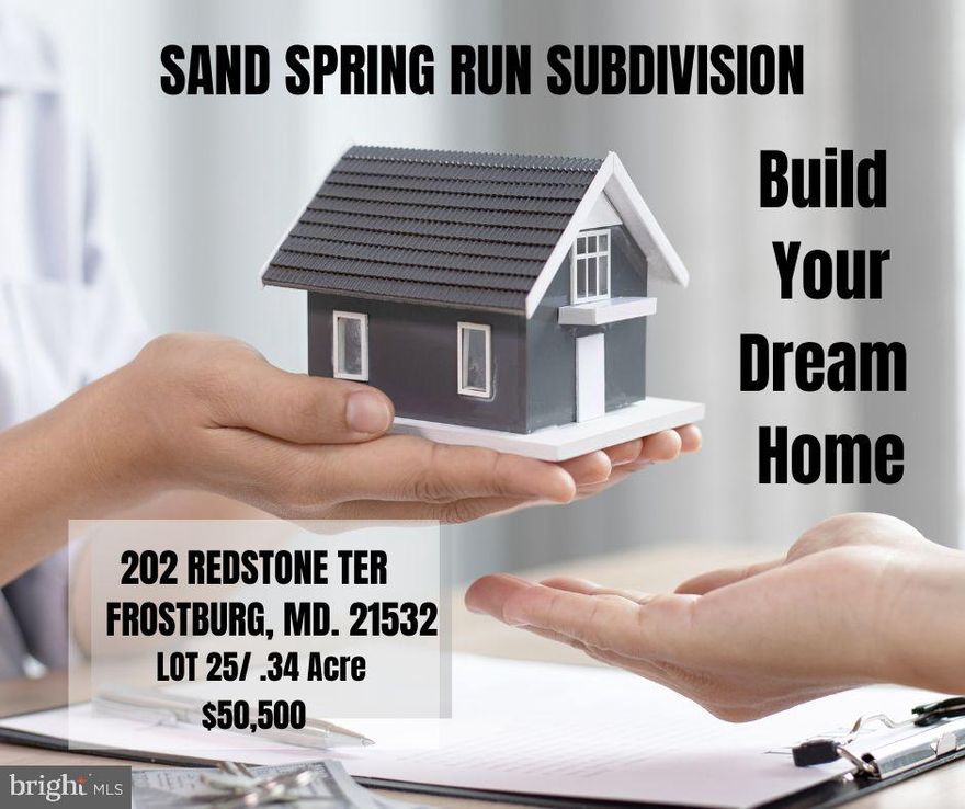Welcome to Sand Spring Run Subdivision, Frostburg’s premier residential community surrounded by natural beauty and mountain charm. Lot 25 offers 0.34 acres of gently sloping land with breathtaking mountain views, providing the perfect canvas to build your dream home. Enjoy the peace of country living while staying close to everything you need—Frostburg State University, shopping, medical facilities, and easy access to Interstate 68 for convenient commuting. Experience the best of Western Maryland living in a thoughtfully designed neighborhood with protective covenants and restrictions to maintain the integrity and value of your investment. Call today to schedule a tour!