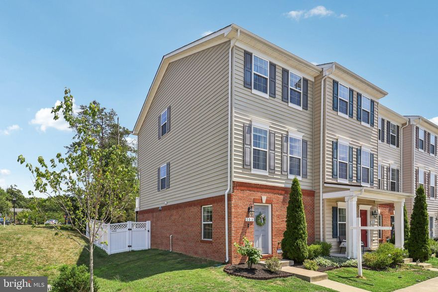 Welcome to 103 Tree Line Dr, a stunning 3-bedroom, 3-bathroom end townhome nestled in the desirable Rappahannock Landing community. This 2018-built home boasts a timeless exterior featuring a brick water table and vinyl siding, showcasing both durability and charm.

Upon entering, you'll immediately notice the impeccable maintenance and modern design throughout. The lower level offers convenience with a spacious bedroom and a full bath, ideal for guests or as a private retreat. Step outside to discover a fully fenced rear yard enclosed by a 6-foot vinyl fence, providing a secure and private outdoor space. Additionally, a newer shed is included, offering extra storage for tools or outdoor gear.

The heart of the home is the gourmet kitchen, complete with stainless steel appliances, granite countertops, recessed lighting, and elegant pendant lights. The open concept layout seamlessly connects the kitchen to the living and dining areas, creating a perfect space for entertaining or relaxing. Hardwood floors grace the first and second levels, adding warmth and sophistication, while plush carpeting enhances comfort in the upper level bedrooms.

Each bedroom features a ceiling fan with light kits, ensuring comfort throughout all seasons. Located for convenience, this home offers easy access to shopping, downtown Fredericksburg, I-95, and Central Park, making it an ideal choice for those seeking both tranquility and accessibility.