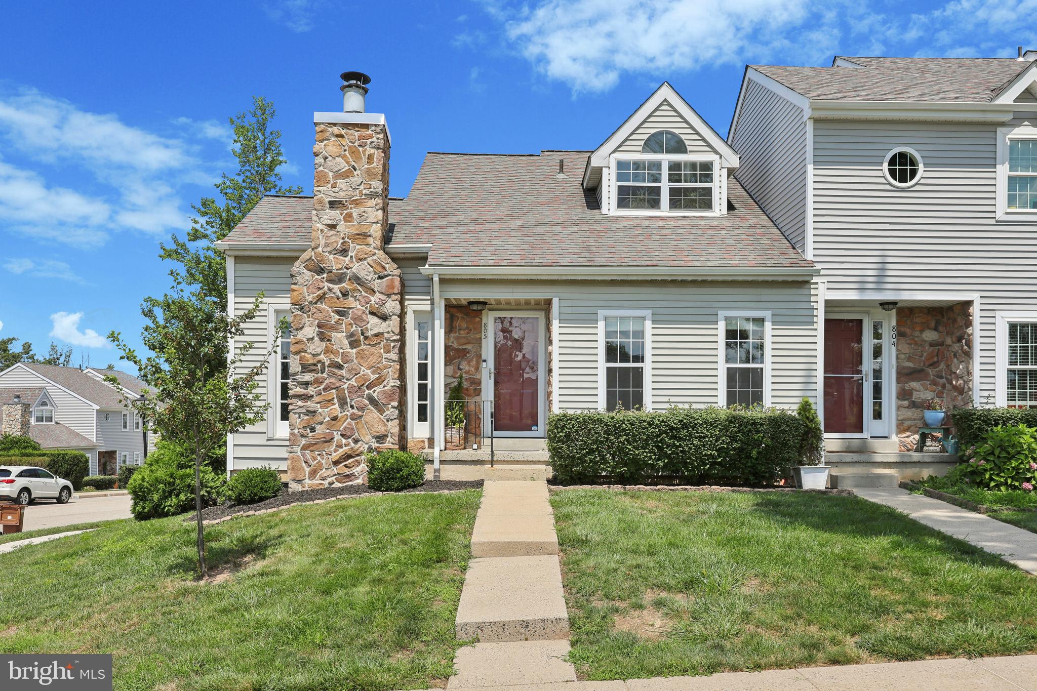 Welcome to beautiful 805 Spice Bush, a wonderfully updated end-unit townhome in the heart of Ambler. As you enter through the main doors you are greeted by a beautifully curated living space and entryway. In just one year the sellers have made stylish upgrades to the home that can be admired as you walk throughout the halls. The main living space is expansive, and flows nicely into the eat-in kitchen and dining area. This functional space then gives way to the oversized back deck with abundant natural light. The first floor also comes with two generously sized bedrooms, a full bathroom accessible from the hallway, and the laundry room. The top floor is a private, oversized primary suite with a renovated walk-in closet, additional flex space, and full bathroom with dual sinks and a large soaking tub. There is also a large unfinished basement space ready for your ideas! This wonderful townhome offers a low-maintenance lifestyle in a community just minutes from downtown Ambler, various amenities, and all major highways.