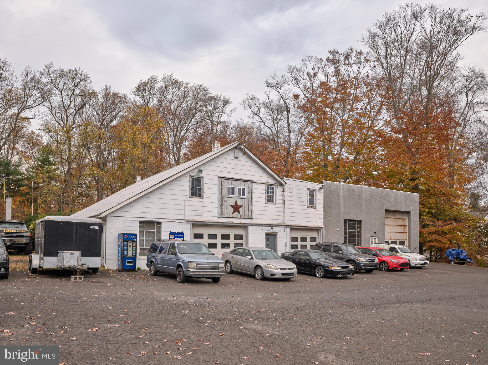 Welcome to Tom's Auto repair garage, serving the Bucks county area. for over 20 years. Located at the intersection of Bustleton Pike and Lower Holland Rd. Situated with premier road frontage, this property can be seen in every direction. The parcel of land is over 1.969 acres of land. Currently the property class is commercial, the zoning is R1. The current owner operates his successful auto repair shop, and leases out storage space to several local businesses. All leases are gentleman, and most would like to continue the business arraignment.
An added bonus to the building is the second floor with wide open space, and a locked storage room space. the second floor can be used for multiple purposes. The entry to the second floor is a back interior staircase.
The building is over 4500 sq ft, is used 100 % for an Auto repair shop, contains main office and service area, bathrooms, supply retail area, multiple storage rooms, 5 lifts, 4 garage door entryway, multiple singe entry doors, a finished second floor with a locked storage area, wide open land space all wrapped up in a premier location at 522 Bustleton Pike. Do Not Enter with out your realtor or a scheduled appointment with listing agent. Sellers are looking for a quick closing, and can have the entire shop emptied or new buyer can purchase inventory. Please note Title needs to be placed with Noble Abstract, not your agent's Title company.