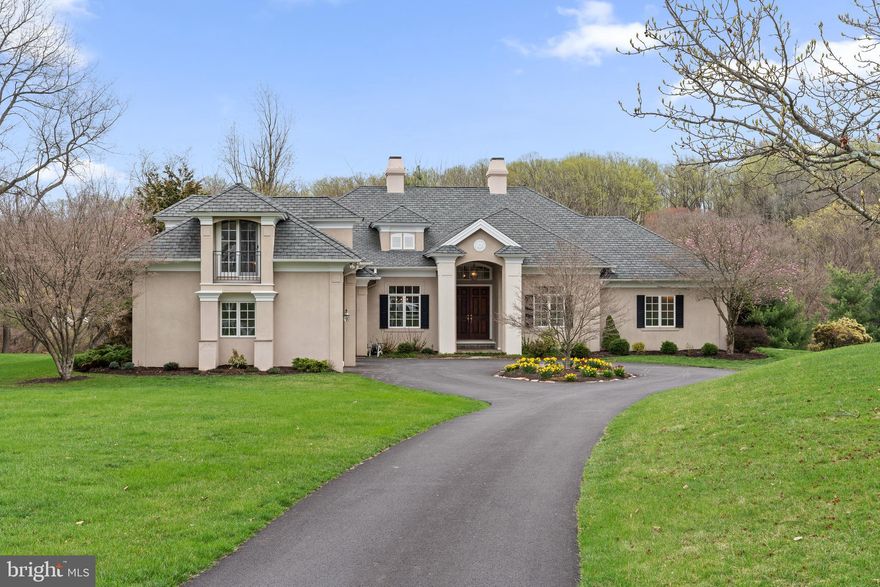 Welcome to 3 Zachary Drive in desirable Thornbury Township! Once in a while, a truly special property hits the market and that time is now.  This is the first ever offering of the property!  The completely custom home sits proudly on a premium 2-acre homesite.  No detail was overlooked, and no expense was spared during the construction.  The inspiration for the design was originated from sunny Florida.  The home is filled with natural light through the skylights, solar tubes, and windows galore.  It is Florida style living in PA! 
A recently repaved circular driveway welcomes you into the property.  As you approach, take notice of the sharp architectural details including dormers, 3-piece crown molding, overhangs, and intricate roof lines.  And yes it even has a Juliet balcony!  A covered entry with solid oak double doors welcomes you inside.  Prepare to be wowed because the architectural detail continues throughout the interior.  Once inside, you are greeted by a dramatic family room with a 16' high coffered ceiling trimmed in crown molding.  The family room is a cozy space with the gas fireplace and 8' doors leading outside.  Just off the family room is the formal dining area with tiered tray ceiling and chair rail.  The office/4th bedroom also opens to the family room.  On the southern side is the primary bedroom suite.  The massive bedroom features a vaulted ceiling, 2 walk-ins, and a luxurious private bath.  The kitchen, sun room, laundry, and additional bedrooms are all on the northern side.  The kitchen is a cook's delight with 42" cabinets, ample counter space, double oven, huge island with cooktop, and walk-in pantry.  A bright breakfast nook and huge sunroom open to the kitchen.  Down the hall is the guest room suite with en-suite and separate laundry room.  The 3rd bedroom also with an en-suite is on the 2nd floor over the garage.  Looking for outdoor space to enjoy the upcoming warm weather?  The rear enclosed screened porch with skylights and flagstone make you feel like you are down south.  It can be accessed from the sunroom, family room, and primary bedroom.  Outside the porch is a patio that overlooks the rear yard.  Can it get better? Yes, it can!  The oversized 3-car attached garage is a car enthusiasts dream!  Use the huge space as you see fit!  Need more value?  The roof is newer and the septic system is certified.  The entire home was painted top to bottom and new carpets were just installed. All of this with extremely low taxes and no HOA in the most convenient location.  Routes 926, 202, 3, and 1, are all within close proximity and so is vibrant West Chester Borough.  This is truly a once in a lifetime opportunity, so act quickly to make it yours!