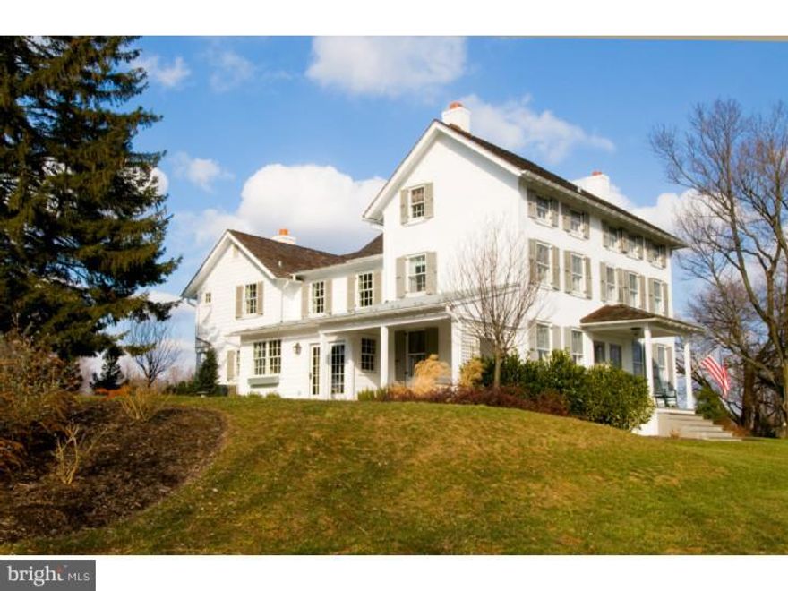 "Hunting Hill Farm" presents a wonderful opportunity to purchase a totally restored and expanded Chester County historic stone farm house, nearly 9 acres with 4 Paddocks , and a renovated 9 stall bank barn, all in famed Radnor "Hunt Country". All the comforts of modern living are incorporated into the total restoration and expansion of the c. 1850 George S. Roberts house completed in 2007.  Approximately 5,400 sq ft of living space allows for a new slate-floored foyer, famly room with fireplace and gourmet eat in kitchen on the first floor, and on the second floor, two new bedrooms, office, laundry, and bath and a/c.  The restored historic section of the farmhouse includes a wonderful formal living room with working fireplace, gaming room, formal dining room with fireplace, 4 bedrooms including the master and all new windows.  Hardwood floors of oak, poplar and pine throughout the house.  The total renovation makes this home and property a very special offering, unlike any other in the Radnor Hunt market.