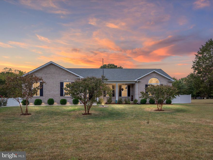Welcome to this beautiful 3 bedroom, 2 bath ranch-style home situated on 5.13 acres of privacy with no HOA. Built just 3 years ago, this modern home blends comfort and functionality with an open, split-bedroom floor plan designed for today’s lifestyle.

The spacious primary suite is a true retreat, complemented by two large secondary bedrooms for family or guests. At the heart of the home, the kitchen, dining, and living areas flow seamlessly, perfect for entertaining or simply enjoying everyday life.

Step outside and take in the incredible outdoor living spaces—whether relaxing on the front porch, grilling on the deck, or gathering on the patio. The property is fully fenced, with privacy fencing near the home and additional fencing beyond, offering both security and wide-open space. Enjoy evenings by the firepit or make use of the designated shooting area tucked away behind the house.

With room to roam and space to breathe, this property offers the perfect combination of modern convenience and country living—all in a single-level home designed for easy living.