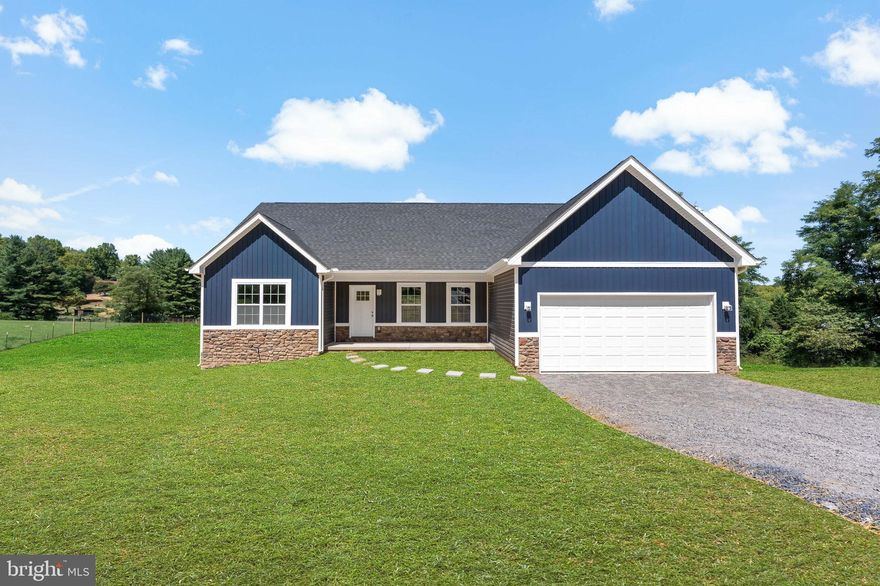 Welcome to your future dream home! Nestled on 2 acres of serene and rural land, this to-be-built new construction ranch home offers the perfect blend of tranquility and modern comfort. Say goodbye to restrictive homeowners' associations (HOAs) and embrace the freedom of country living. As you approach, you will be greeted by the stunning exterior adorned with beautiful stone accents rising up to the windows, promising timeless elegance and sturdy construction. Step inside to discover an inviting open floor plan that seamlessly connects the family room, kitchen, dining area, and breakfast nook, creating the ideal space for gatherings and everyday living. These spaces also feature luxury vinyl plank flooring throughout. The family room features soaring vaulted ceilings, enhancing the sense of spaciousness and airiness, while large windows invite ample natural light to illuminate the interior. The kitchen is a chef's delight, boasting sleek granite countertops, modern stainless steel appliances, and ample cabinetry for all your culinary needs. Retreat to the comfort of the primary bedroom, where vaulted ceilings add an extra touch of luxury. Pamper yourself in the ensuite bath, complete with a relaxing soaking tub, separate tiled shower, and dual vanities, creating your own private oasis. Two additional bedrooms offer versatility for guests, home office, or hobby space, ensuring everyone has their own retreat. A convenient laundry room adds practicality to your daily routine.  This home also offers the potential for expansion and customization with an unfinished basement, providing ample space for future projects, storage, or creating additional living areas to suit your needs and preferences. With its peaceful location, modern amenities, and thoughtful design, this new construction ranch home offers the opportunity to embrace the rural lifestyle you've been dreaming of. Snag this one early enough to pick your finishes and colors and have the option to upgrade and add on a deck, paved drive way, and finished basement. Don't miss your chance to make it yours!