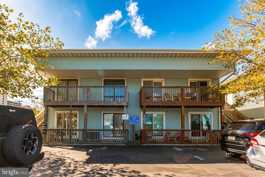 This one of a kind three bedroom two bath first floor end unit condo has been remodeled and features a fully fenced in custom patio area perfect for entertaining and relaxing after a day at the beach. You also have a large deck out front with a view of the canal. Inside you will find a remodeled kitchen with stainless appliances and granite counters. Baths have been upgraded with custom tile surround and newer vanities. Unit is nicely furnished and turn key. Pack your suitcase and start enjoying your vacation home this fall! This location is only two blocks back from the ocean and close to restaurants and shopping. Community pool is great for cooling off after a long day at the beach. This is a must see!