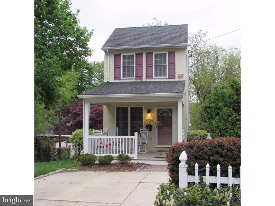 Discover this wonderful Chestnut Hill house tucked away at the end of a very quiet street.  The charming front porch is perfect for enjoying a morning cup of coffee.   This home has lots of natural light to go with the open floor plan with great flow from the living room to dining room to kitchen and the rear deck.  The first floor also has a powder room and two coat closets.   The kitchen has granite and lots of counter and cabinet space and tile floors.  On the second floor, the large master bedroom has excellent closet space and a renovated master bath(2013).   The second bedroom has high ceilings with skylights and the third bedroom is nicely sized.   Downstairs is a large, carpeted family room, rear patio and a huge storage area.  Lovely rear yard and walk to everything location.