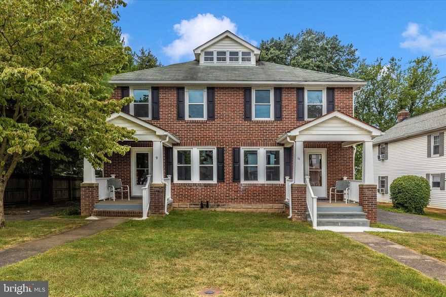 Two CIRCA 1940 Charming Brick Duplexes In Walkersville Recorded On One Deed, #9 & #11 Fulton Ave. Detailed To Perfection &  Renovation Throughout Finalized In 2023 By Local Licensed Contractors.  Generous Room Sizes With Numerous Architectural Details Preserved.  Newly Installed Efficient Steam Heat Furnace & Oil Tank With Individual Thermostats For Each Duplex.  Ideal Option To Occupy One Duplex & Lease Out The Adjoining Property For Approximately $1800.00 Per Month.  Each Duplex Offers 2 Bedrooms,  Each With 1 Full Bath, & Eat In Kitchen.  Each Living Room Is Approximately 11X15, Each Dining Room 11X15, Each Table Space Kitchen 13X10, & Each Duplex Has Enclosed 7X7 Porches Adjacent To Each Kitchen, Each Duplex Has Two Bedrooms On The 2nd Floor & Each Bedroom Is Approximately 15X11 With Attractive Newly Installed Full Baths.  The 2nd Floor Of Each Duplex Has Fixed Stairways To A Upper Level Attic With New Insulation As Well As Extra Storage Space.  Both Basements Are Dry Approximately 15X37 With Separate Exits & Walk Out Steps.   Each Duplex Has 2 New Kitchens, New Counter Tops, 2 Newer Refrigerators, 2 New Electric Ranges, 2 New Dishwashers, & New Soft Close Kitchen Cabinets & Drawers.  All New Plumbing & Light Fixtures Installed In Both Duplexes.  The 2nd Floor Of Each Duplex Has Fully Finished Original Oak Flooring & All New Engineered Hardwood Flooring Installed Throughout The First Floor Of Each Duplex Including Both Kitchens.  New Energy Efficient Tilt In Vinyl Windows  Installed On All 3 Levels Of Each Duplex.  New Exterior Doors Installed As Well As Black Vinyl Shutters On The Red Brick Exterior.  Each Unit Has 200 AMP Electrical Service.  Both Units Freshly Painted Throughout Including Both 15X37 Basements Ideal For Excess Storage, & Or Hobbies.  Both Units Have Covered Shaded Front Porches &  A Circular Asphalt Drive Way With A Detached Oversized 21X20 Block Garage With Newer Metal Roof Plus Large Detached Storage Shed.  No Costly HOA Fees & Walking Distance To The Town Center & Walkersville Public Schools.  Close To Commuter Routes & Shopping.