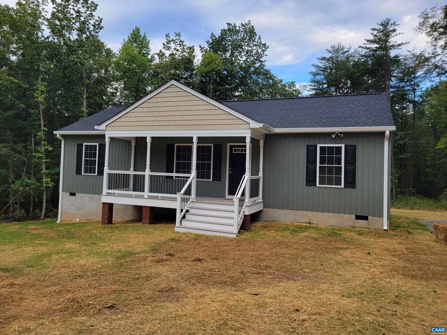 This new construction is completed and ready to move in! This very well built home features 3 bedrooms, 2 baths, quartz countertops, LVP flooring, stainless steel appliances, covered front porch, rear deck, all on a beautiful and private 3.7 acre lot. Great location near the Town of Mineral. Lake Anna is just a few minutes away.