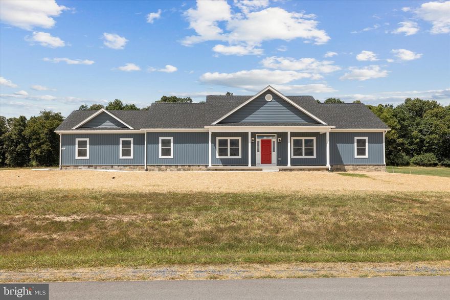 Great Opportunity on this Brand-New Ranch Home Sitting on 2.82 Acres, Convent to Shopping and Commuter Routes to Winchester, Martinsburg and Northern Virginia.  Open Concept with Split Bedroom Design. Front Board and Batten siding for a unique look.  Large Primary Suite with spacious walk-in closet and 6' Shower.  Main Level Private Office.  Chief's Kitchen with Quarts Countertops, Island, Stainless Steel Appliance Package, Cabinetry with Smooth Close Drawers and Doors.  Unique pot filler faucet behind range.  Main Floor Laundry Room with Utility Sink. Enjoy the Bright Sunroom! Lots of Luxury Vinyl Plank Flooring.  Enormous Unfinished Basement, plumbed for future bath with HVAC System sized for finishing. Two Car Side Load Garage, Covered Front Porch with concrete sidewalk.   Beautiful lot with mature hardwoods.  Photos are of similar home and may show some upgraded options.  Construction starting immediately. Ready in February.  Similar home currently under construction can be viewed.  Still time to choose colors and options.  Don’t miss out!.