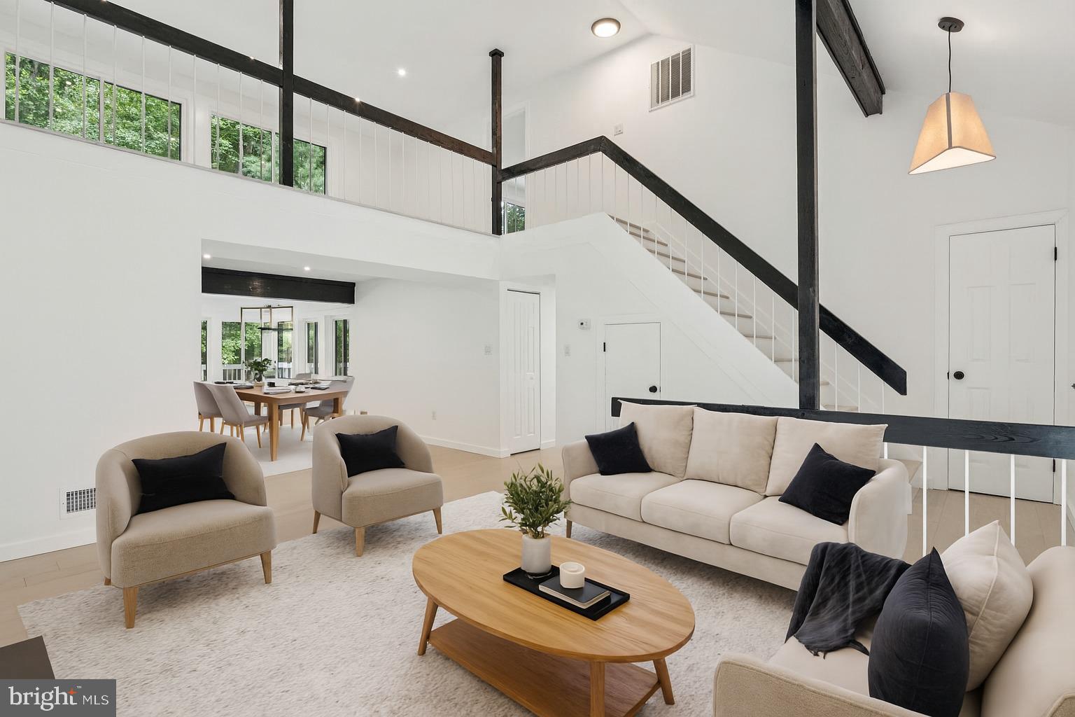 **Open House Sunday 2-4pm**Located in the desirable Dufief neighborhood, and renowned Wootton school district, this property is 100% ready to go. Top notch full renovation recently completed making this a contemporary open floor plan stunner. Nearly everything is brand new. New HVAC, new architectural shingle roof, new windows, new gutters, new siding, new flooring, new lighting, new kitchen, new bathrooms, new appliances, new massive 700sqft deck, and more. The property also features a garage, wood burning fireplace, high vaulted ceilings, exposed wood beams, cozy loft, and serene wooded lot that backs to green space leading to a small pond, Muddy Branch, & endless trails. Could easily convert the loft into a 4th bedroom is needed! The Dufief subdivision is located just across from the Kentlands & Lakelands offering a myriad of models and mature trees - giving it a feel all of its own. Mere minutes from 270,370, ICC, Crown Farm, Rio, and endless recreation options.