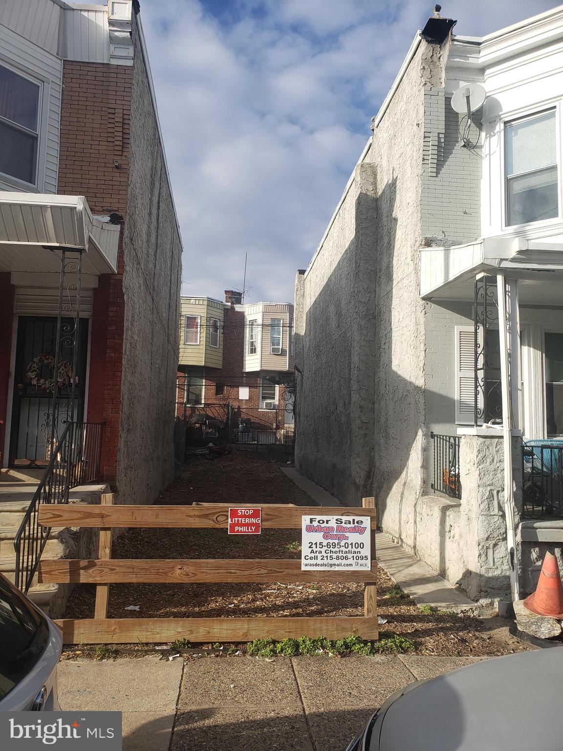 Vacant building lot for sale in the Cobbs creek neighborhood. Cash as is, 10% deposit and proof of funds required. Buyer responsible for city resale certificate. Seller requests that buyer use Seller's title insurance company for settlement.