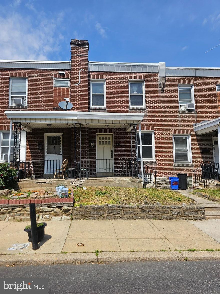 Welcome to these two stories, 3 bedrooms, 1 fullbath, porch front row home. Situated in a desirable Neighborhood in Philadelphia.
 This home featured a Large Living room, Dining room and Kitchen on the main level. 
The upper level features a Main Bedroom with two good size Bedrooms,
 but it needs Cosmetic Renovation.
A full Basement has spacious room for an extra storage.
 This beautiful home is in a great location, Close to Shopping, Transportation, Schools and. Fishers Park
This property is strictly being sold in AS-IS condition. Motivated Seller.
 Don’t wait, this listing will go fast!
"Don't miss out on this fantastic opportunity! Contact us today to schedule a viewing."