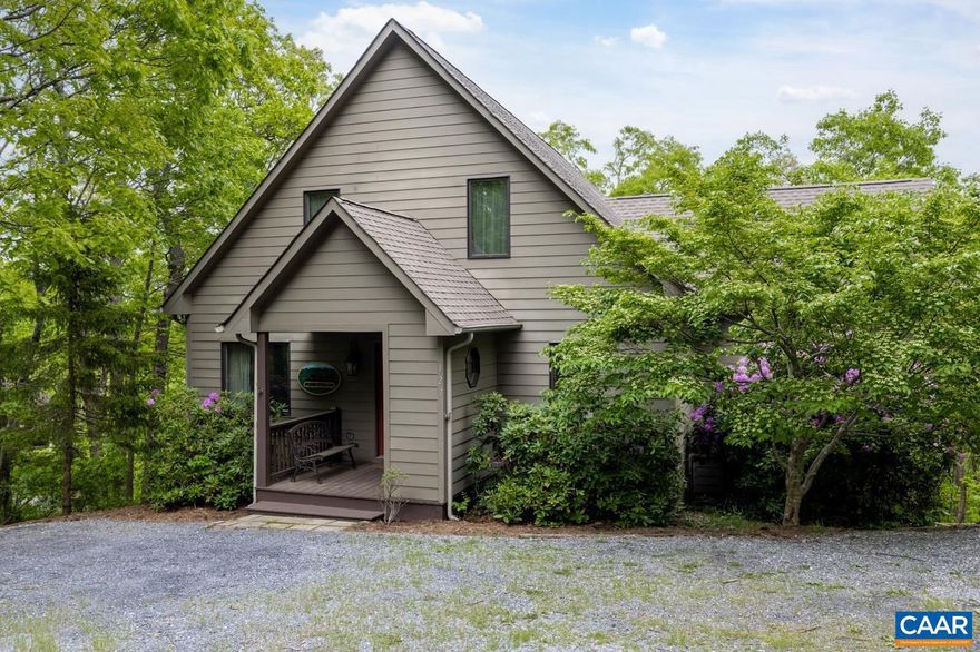 B's Bear Den is an attractive mountain getaway with it all?large, very generous, open layout with substantial windows towards the east. The house is at the end of a cul-de-sac with trail access to Ravens Roost Overlook for Shenandoah Valley sunsets. The elevated location of the home allows for pocket views towards Crawfords Knob and the Rockfish Valley. Built by reputable builder, R.M. Gantt, the property is well constructed, and the house has been enjoyed by only the owners and their family/friends since 2006. Two of the four bedrooms have en suite bathrooms. 10' ceilings on the lower level, including a large family room and a second deck to enjoy some peace and quiet from the hammock. There is currently only one step inside from the driveway; home can be handicap accessible. This property has a wonderful design and approach, surely to be appreciated by all.,Cherry Cabinets,Granite Counter,Fireplace in Family Room,Fireplace in Living Room