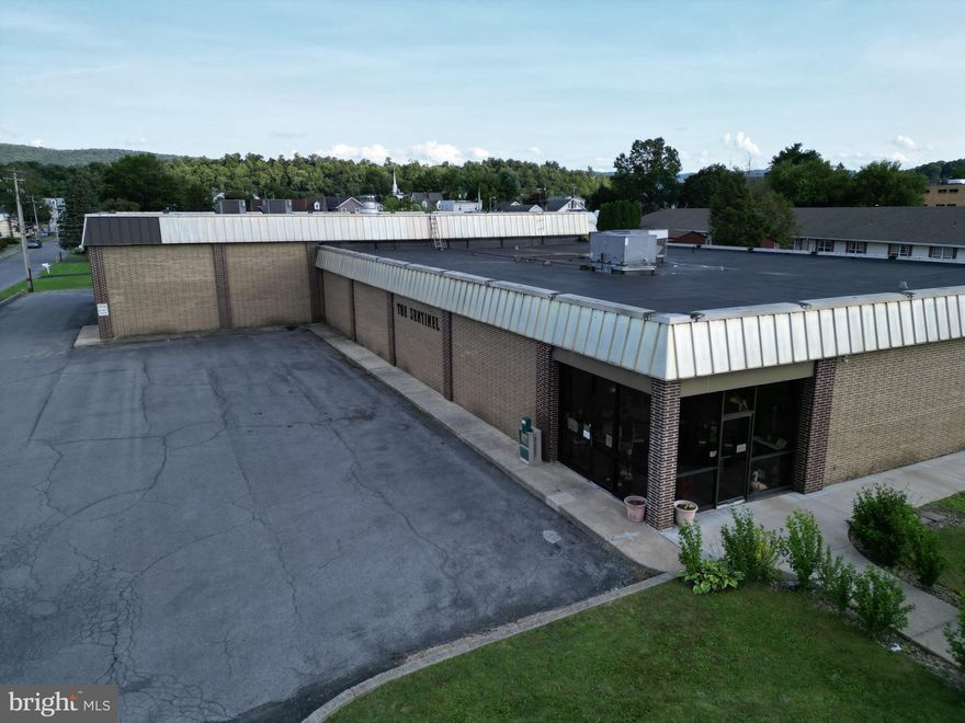 Lewistown Sentinel Building is moving to downtown Lewistown; The Sentinel building is in a sought after location in Pleasant Acres. It has served the Sentinel well since 1972, but they are down sizing to meet their current needs. The property is now available to be redeveloped to serve the community. there is approximately 12,400 sq. ft. inside and 30,00 sq. ft. of pavement.