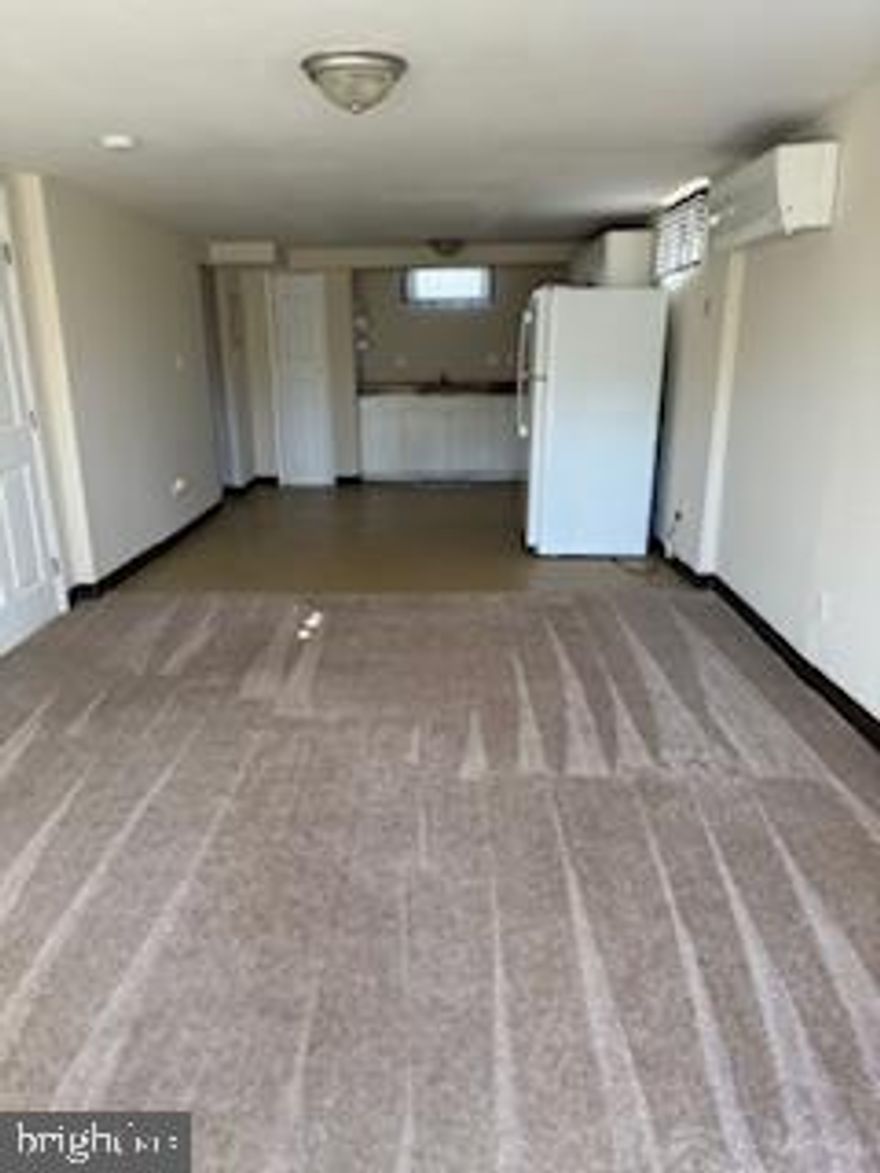 Basement apt. It has one bedroom ,large living room with kitchen off the living room. It has Mini split HVAC system  The renter is to have a credit score of 640 or more and income 2and half times rent.