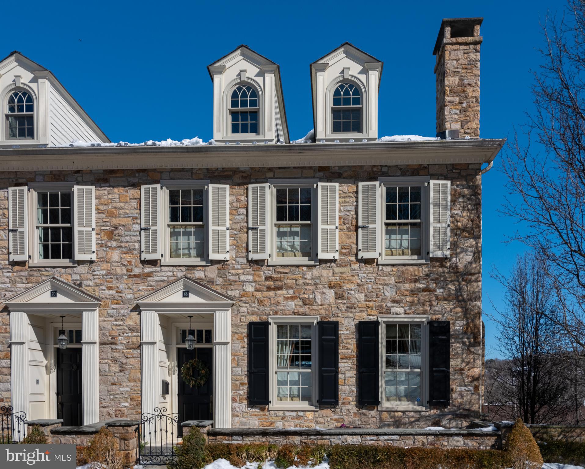 River and Canal views abound from this stunning, custom built, 4000+sq ft townhome in the heart of New Hope Boro, Bucks County, PA. Attention to every detail is included from the gourmet kitchen which features Wolf and Subzero appliances, oversized farm sink, custom cabinetry, and a pantry, hardwood floors throughout, gracious stairways, oversized windows, and even an elevator. Enter the front door and be welcomed into the front foyer, the formal living room and views to the open floor plan. The kitchen also has a large center island with an additional sink. Beyond the kitchen is the breakfast area, the family room, and french doors to a patio with the views of the canal and overlooking the center of town. Upstairs to the second floor are two main bedroom suites, each featuring their own huge ensuite bathrooms and walk in closets, a full laundry room, and a dedicated office/den workspace. Up another flight of stairs, or take the elevator, to the Owner's Suite. Here you will find a den, the large bedroom with it's own ensuite bathroom with an enormous walk in shower, separate tub, dual vanities, and custom cabinetry, a walk-in closet, and spectacular river views. On the lower level is a gym or media room with a wet bar, a fridge, and an ice maker, as well as a family room with french doors leading outside. There is a 2 car, heated garage and additional parking in this in-town location. Walking distance to all of New Hope and Lambertville's restaurants, shops, galleries, and theatre. Easy commuting distance to both NYC (90 mins) and Philadelphia (50 mins) and in the highly ranked New Hope-Solebury School district.