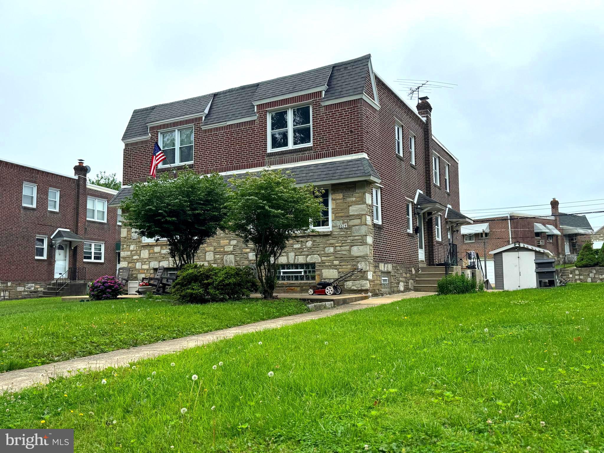Welcome to a bright and cozy home. This lovely twin house is located across from Pennypack Park in a tranquil neighborhood. You will feel like being home when you walk into the living room which offers a large sized room with bright natural lights, a park view from the bay window, and a half bath. Nice floor plan with a living, dining, and kitchen eat-in areas. The 2nd floor has 3 decent size bedrooms, and there are lots of closets in the primary bedroom. The empty side yard gives a feeling of being by yourself.
The fully finished basement provides an oversize room (which can be extra room, entertaining room or office), a walk-in closet, and laundry room with one-car garage attached. Great size for family long-term living. You can't miss it.
