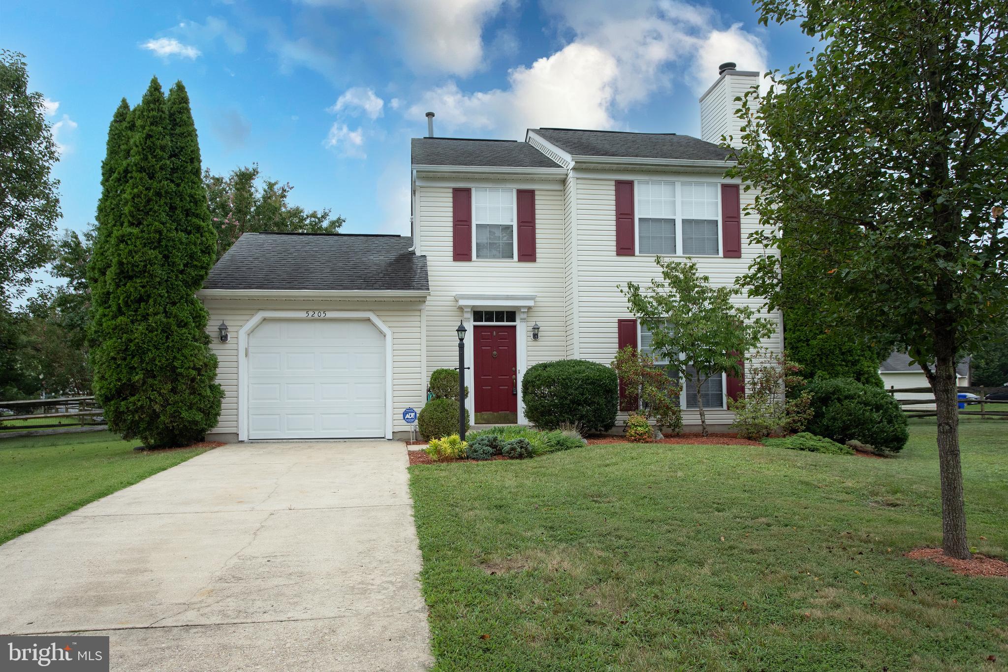 WELCOME HOME to this immaculately maintained 3BR, 2.5BA single family home in the sought after Dorchester sub-division. The home is in move-in ready condition with NEW CARPET, Fresh paint in most areas and freshly landscaped. The main-level features a spacious family room with large windows and a wood burning fireplace. The family room leads to the formal dining room which offers views of the backyard. The dining room connects to the gorgeous, fully updated gourmet kitchen! Kitchen features, updated cabinets, stainless steel appliances, beautiful granite counter-tops and boasts a large kitchen-island and large eat-in area. The main level also includes the powder room and an almost new energy efficient HVAC system (5 Years old). The sliding doors off the kitchen open up to the spacious fenced-in backyard. The backyard has a large patio, perfect for those summer barbeques, beautiful evergreens and flowering trees and a shed. The upper-level features all the bedrooms, full baths, including a large owner’s suite with a walk-in closet with organizers and an owner’s bath. The owner’s bath is fully updated, with a gorgeous tiled shower, newer vanity & lighting and a large window. The home includes a one car attached garage and is located at the end of the cul-de-sac offering plenty of privacy. The versatile Dorchester community offers various amenities including walking/biking trails around the two lakes, competition sized pool with diving board and separate kiddie pool, tennis courts, children’s play area and a party hall adjacent to the pool. Great location with easy access to shopping, dining and all major commute routes, making it easy to get anywhere in the DMV area! Minutes away from National Harbor & MGM! You don't want to miss this one, schedule your showing today! Some rooms have been VIRTUALLY STAGED