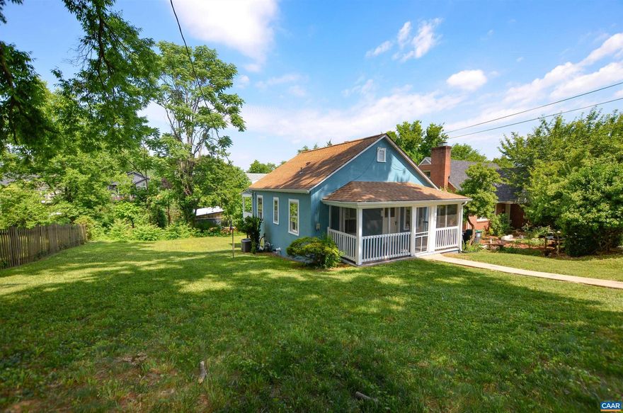 INCREDIBLE WOOLEN MILLS LOCATION convenient to UVA and all things Cville, this home combines modern updates with classic charm. Renovated cottage on large lot a few steps to the CAT bus line. Newly refinished hardwood floors, new kitchen appliances and cabinets, new washer and dryer, new bathroom fixtures, fresh paint inside and out. Screened-in front porch, elevated back deck. Newer roof, HVAC, and Rinnai instant hot water heater. Great Cville buy in price or turnkey investment opportunity in the heart of Charlottesville!,Formica Counter,White Cabinets,Bus on City Route,Fireplace in Living Room