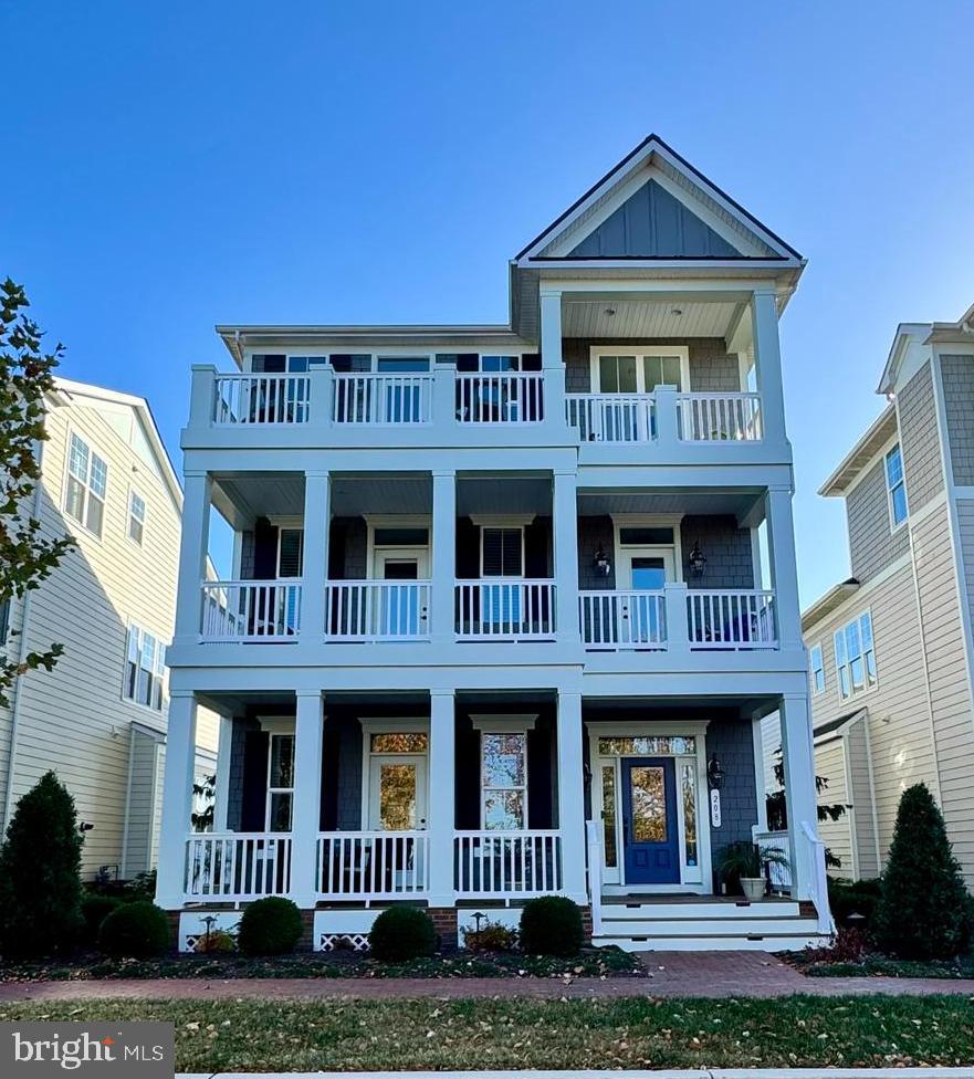 Stunning contemporary coastal home in sought-after Gibsons Grant with views of the Chester River. Kingston model which includes an office, expanded kitchen and large third floor living space. This home offers an open floor plan on the main level perfect for entertaining. Plus it has all the extras- ten foot ceilings, crown moldings, wainscoting, beautiful hardwood floors, porches on every level with water views and high-end selections throughout. Bedroom on the main level, a hearth stone facade fireplace, a Chef’s kitchen with GE Cafe Collection stainless steel appliances, Cambria quartz counters and white Shaker cabinetry are just some of the other upgrades. The property is close to the community pier, pool, gym and club house. Enjoy what living on the Eastern Shore is all about. Welcome Home!