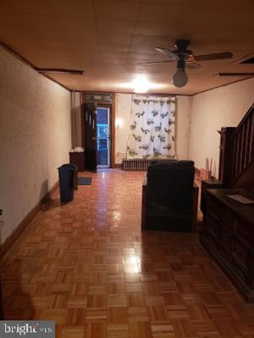 This home needs to be rehabbed/updated -- good space with lots of potential.. GARAGE!!  Very large alley in rear gives easy access!   Approx 13.5 wide/ Also has a basement that will be usable, good space!  Port St is one ways southbound just a few blocks from Canton Square and Can Company shops..  Owner believes a ground rent exists.. but will not redeem