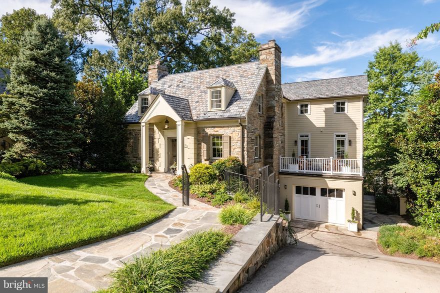 This classic 1940 stone house has expanded charm with 5 bedrooms, a great room, 5.5 baths- all carefully curated - this is spectacular!  Flat back yard in mid-hill Belle Haven. Double sets front and rear stairs; two laundries; separate in-law/ aupair suite on lower level. Conditioned storage- there is everything to like about this exquisite property!