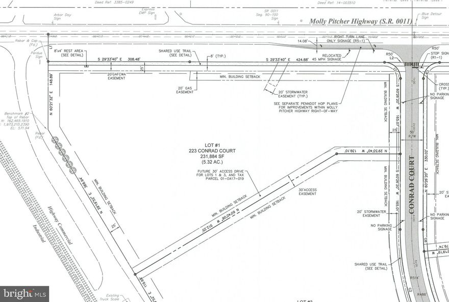 Commercial Real Estate Auction on Tuesday, January 20, 2026, with online and in-person bidding. These four parcels are located at 11800 Molly Pitcher Hwy (US-11), Greencastle, Antrim Township, Franklin County, this rare portfolio sits along Conrad Court between I-81 Exits 3 and 5 in Franklin County’s fastest-growing commercial corridor. Parcels and approximate acreage: Lot 1, 5.32 acres; Lot 2, 4.74 acres; Lot 3, 8.04 acres; Lot 4, 5.34 acres. Highlights include US-11 frontage for daily exposure and minutes to I-81 with a regional connection from Harrisburg to Hagerstown, proximity to major employers and new industrial growth, and estimated daily traffic counts of 12,000 to 13,000 vehicles. Site features: level to gently rolling topography; public water, sewer, electric, gas, cable, and phone available; stormwater management facility installed for Lot 3 and Conrad Court; FEMA Zone X, not in a floodplain. Zoning is Highway Commercial (HC), supporting a wide range of uses such as retail and services, restaurants and convenience, professional and business offices, hotels and hospitality, health and fitness, veterinary services, mini-warehouse and self-storage, light manufacturing and food processing, vehicle or farm equipment sales and service, theaters, churches, and community organizations; HC generally allows up to approximately 75 percent impervious coverage and building heights up to approximately 50 feet, with flexible setbacks (buyers should verify all details with Antrim Township). Offered through a multi-parcel auction, these four parcels on Conrad Court can be purchased individually, in combination, or as an entire portfolio. This flexible auction format lets you bid on the one, two, three or four lots that best achieve your goals whether you’re expanding your business, developing a new site, or investing in commercial real estate. Every bid is open and competitive, ensuring a fair and transparent process that achieves the highest and best value. This is a shovel-ready opportunity to build your business in a high-growth, infrastructure-rich location with outstanding visibility and access. Whether your plan is a retail or service hub, hospitality, office campus, mini-storage, or light industrial facility, these parcels deliver the scale, flexibility, and momentum to move from concept to construction. Information is believed accurate but not guaranteed. Buyers should conduct due diligence and confirm zoning, permitted uses, utilities, lot lines, and any easements or covenants prior to bidding. In-person bidding at Antrim Township Office, 10655 Antrim Church Rd, Greencastle, PA.