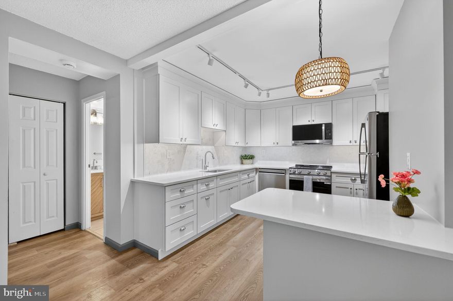 Why rent when you can own?  This 2-bedroom 1 bath Haverford Hill condo is fully remodeled making it the perfect place to call home.  Enter into the living room with a convenient coat closet.  Proceed into the fully remodeled kitchen featuring stainless steel appliances, quartz counter tops, marble backsplash and under cabinet lighting.  Head down the hallway to the 2 nicely sized bedrooms, linen closet, and remodeled bathroom.  New flooring & fresh paint complete the package.  A/C Window Unit can be installed in living room window.This home provides the perfect location that is close to shopping, dining, major roadways, and public transportation. Condo amenities include common area maintenance, pool, trash, snow removal, picnic area, playground, basketball courts, and many more. Schedule a showing today and enjoy the pride of home ownership this Spring!