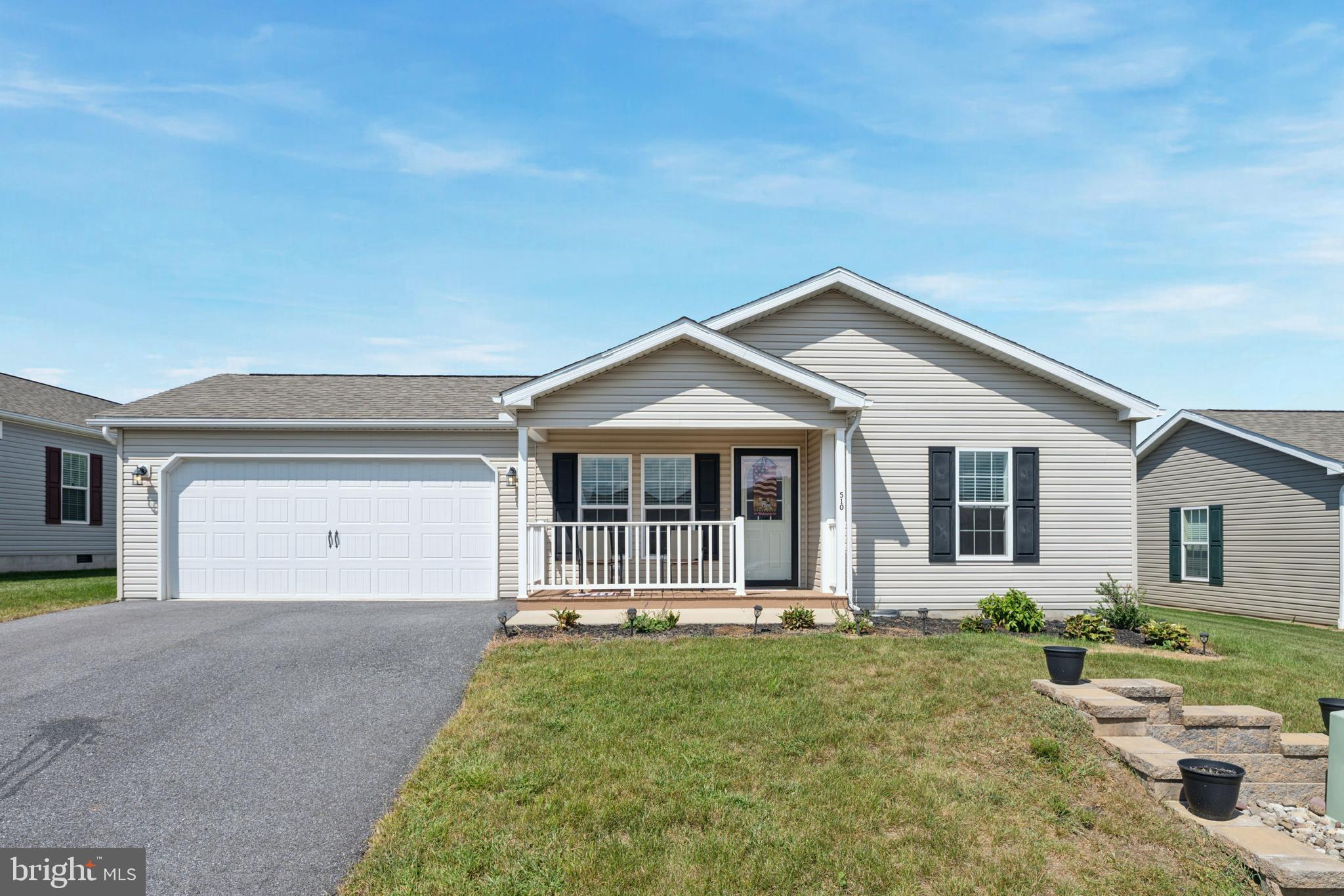 Immediate Move-In Ready Home in Desirable Stoneyfield Estates!
Welcome to 510 Saint Patty Drive—The Marie Model, is not only the largest model offered but sits on one of the most premium homesites in the community! Like-new, spacious ranch-style home offering true one-level living in the heart of beautiful Southern Chester County. Located in the sought-after Stoneyfield Estates community, this home features one of the neighborhood’s largest floor plans with 3 bedrooms, 2 full baths, a 2-car garage, and an open-concept layout perfect for modern living.
Step onto the inviting covered front porch—ideal for enjoying your morning coffee—and enter into a generously sized living room that flows seamlessly into the kitchen and dining areas. The upgraded kitchen boasts crisp white cabinetry, a large center island with bar seating, a stainless steel farmhouse sink, tile backsplash, and a full stainless steel appliance package (including smooth-top electric range, dishwasher, and refrigerator). Recessed lighting and a spacious pantry cabinet add style and function.
Enjoy casual dining in the bright breakfast area, complete with sliding glass doors that lead to a large 20x12 concrete patio—perfect for outdoor entertaining. Adjacent to the kitchen is a large, light-filled family room, offering additional living space for relaxation or hosting guests.
The private primary suite features a walk-in closet and a luxurious en-suite bath with a tiled walk-in shower and double bowl vanity. Two additional bedrooms share a full hall bath with a tub/shower combo. A separate laundry room with washer and dryer included adds everyday convenience.
Additional highlights include a 2-car garage, an outdoor storage shed, and easy-care landscaping.
Location Perks:
Stoneyfield Estates offers a peaceful, rural setting while still being close to major routes like US-1 and Route 272 for easy commuting to Oxford, Kennett Square, Lancaster, and beyond. Enjoy proximity to local parks, wineries, farm markets, and the scenic beauty of Chester County. Outdoor enthusiasts will love being near Nottingham County Park, and just a short drive away, you can explore the world-renowned Longwood Gardens—a must-see destination for gardens, seasonal displays, and events.
Don't miss this exceptional opportunity for low-maintenance living in a quiet and friendly community. Schedule your private tour today!