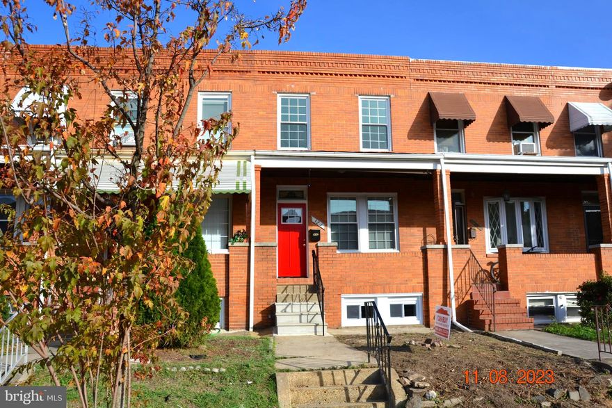 Hurry and take look at this affordable large 1200+ sq ft porchfront townhome. This home has been freshly renovated w/ new kitchen cabinets  that boasts new granite countertops along with all new Gas stove, dishwasher and built in microwave. There is a 6 ft granite  island for extra dining space alongw/ 2 new FULL baths w caremic floor tiles. Separate dining room and living room. ALL  entry doors and windows have been replaced... Upgraded laminate floors throughout 1st & 2nd floor w new carpet in basement..The basement has an extra room that could be used a spare BR along with a  full bath. There is a kids playground just 1/2 block away .   Johns Hopkins Bayview is about 1 Block away.. Very close proximity to local shopping and restaurants.  Very Desirable location that is just Minutes to Greektown and Fells Point I95/895 is accessable just mins away..