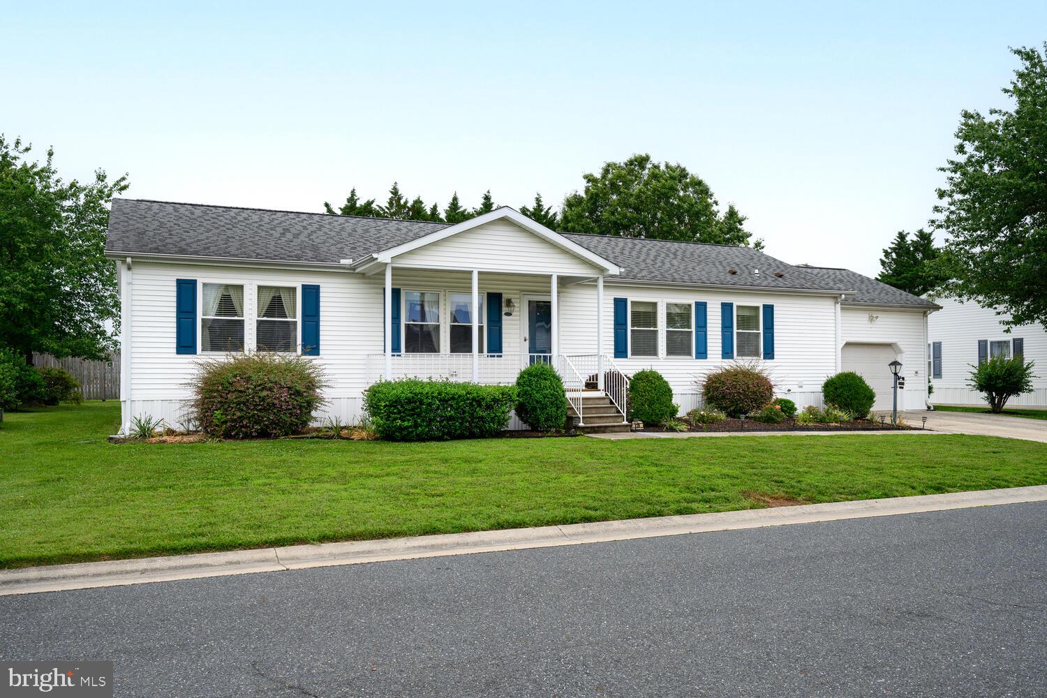 This charming and well maintained 2-bedroom, 2.5-bath rancher is located in the desirable Hyde Park 55+ community. Offering 1,887 square feet of one-level living, this home features a welcoming front porch that leads into a spacious living room. The open kitchen includes ample cabinet and counter space, a pantry, and a breakfast bar that overlooks the family room, perfect for everyday living and entertaining. A separate dining room provides additional space for gatherings, while the sought-after split floor plan offers two private bedroom suites. The primary suite boasts a walk-in closet and a full bath with a shower/tub combo and linen closet. The second suite features a large closet and its own full bath. A large sunroom overlooks the backyard and opens onto a rear deck leading to a patio. Additional highlights include a laundry room with a half bath off the 1-car garage, rear garage access to the backyard, and a shed with electric. The vibrant Hyde Park community offers fantastic amenities included with the ground rent, such as an outdoor pool, a clubhouse for social gatherings, fitness center, dog park, 9-hole disc golf course and shuffleboard courts. Property taxes, water, sewer, and trash services are all included, along with snow removal on paved streets and maintenance of common areas. Onsite office management provides added peace of mind. Don’t miss this opportunity to enjoy low-maintenance living in a welcoming, active adult community! Conveniently located just minutes from Easton’s shopping, dining, and entertainment options!