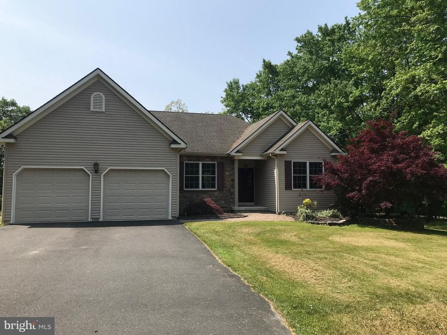 Beautiful 3 bedroom , 2 bathroom ranch home on 1 acre with  an open floor plan and 9 foot ceilings.  The home has  trex decking with  lots of privacy. It  features a split plan with master on one side and two bedrooms on the other.  It is all freshly painted with new commercial grade vinyl plank flooring.  There is a two car garage and a small shed for storage.  The laundry room is conveniently  on the main floor and the basement is unfinished but large for storage with bilco doors. NO PETS!  The location is close to 309, I-78 and the turnpike. Owner is PA licensed realtor