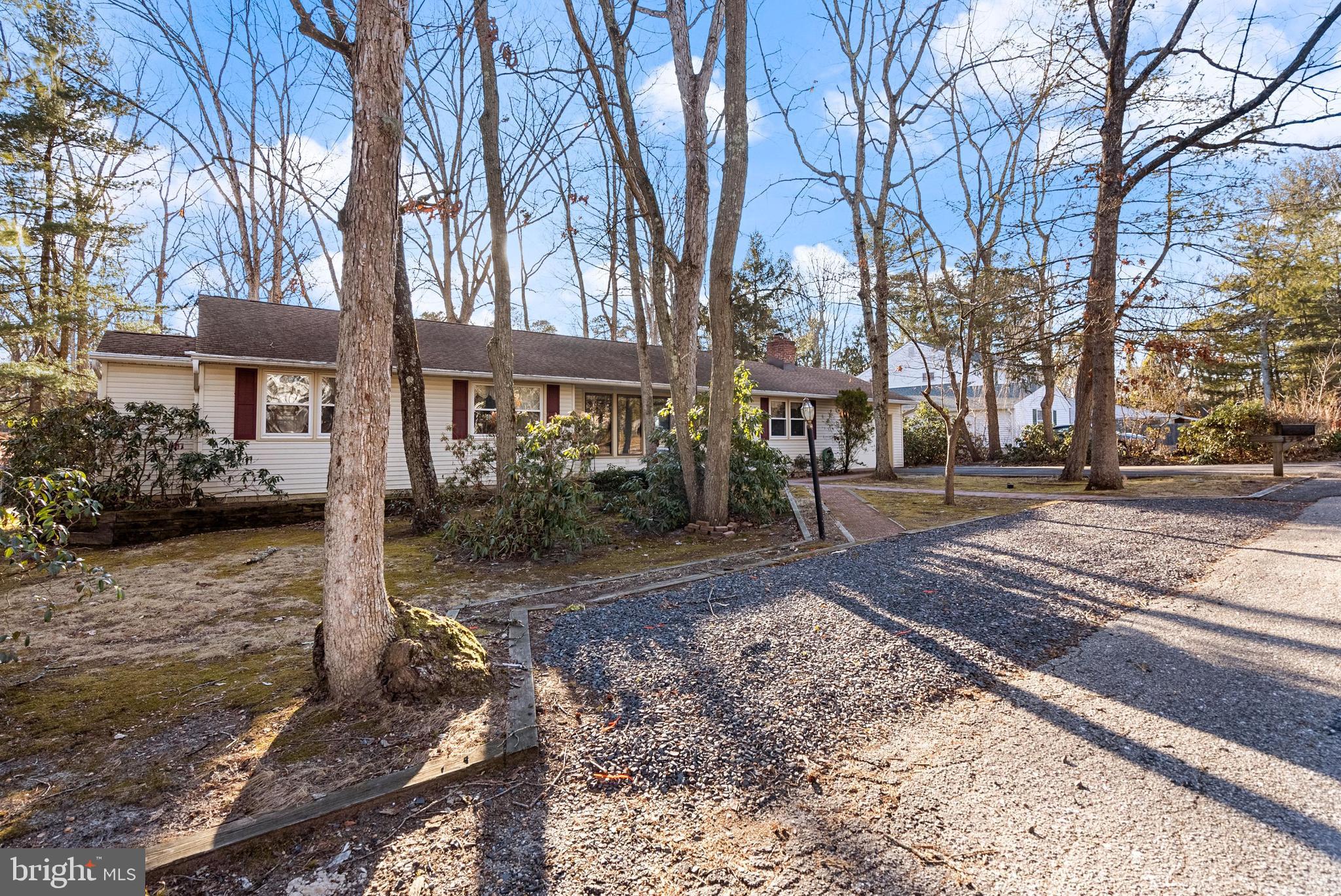 Pride of ownership displayed within this rancher located is Medford Lakes. This beauty welcomes you with a roof under 10 years old, one car garage, fenced yard and shed. As you enter the house, notice the spacious rooms, lovely family room with french doors leading to the screened in porch. The owner indicates that there are hardwood floors under much of the freshly cleaned carpets. An addition was added to create a bath attached to the second bedroom which could be used as an in-law suite. There is a very spacious primary bedroom with a primary full bath. You will also find a Full bath in the hallway. The kitchen comes complete with stainless steel appliances and the laundry room is located through the pocket doors. The washer and dryer are less than one year old. This home comes with a Colony Club Membership Certificate and annual membership dues are only $795 per year.