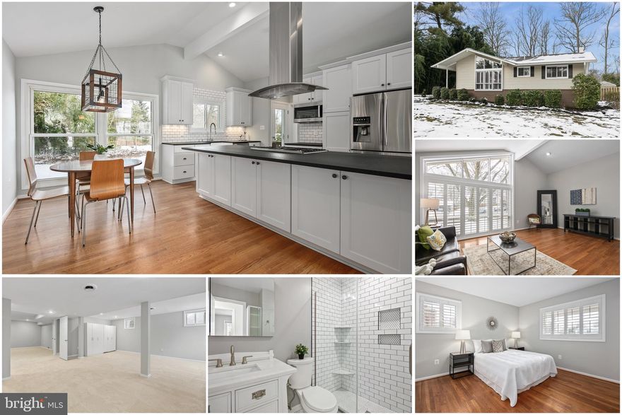 Don't miss this gem in sought after Dunn Loring Woods a mile from the Metro just minutes to Mosaic District & Tysons Corner. You'll love the stunning renovated kitchen with center island, white shaker cabinets, stainless steel appliances & flamed granite. Sunny & bright with beautiful hardwood floors, vaulted ceilings, floor to ceiling windows & plantation shutters. The huge finished basement has a rec room, play area, bath & storage. Spacious yard & deck off the kitchen is ideal for relaxing & entertaining. Updated bath features frameless glass shower & subway tile. Beautifully renovated with all the modern touches, fresh paint & new carpet. Open Sunday 2/7 from 1-4 pm. Offer deadline is 1 pm on Monday 2/8/21. Thank you!