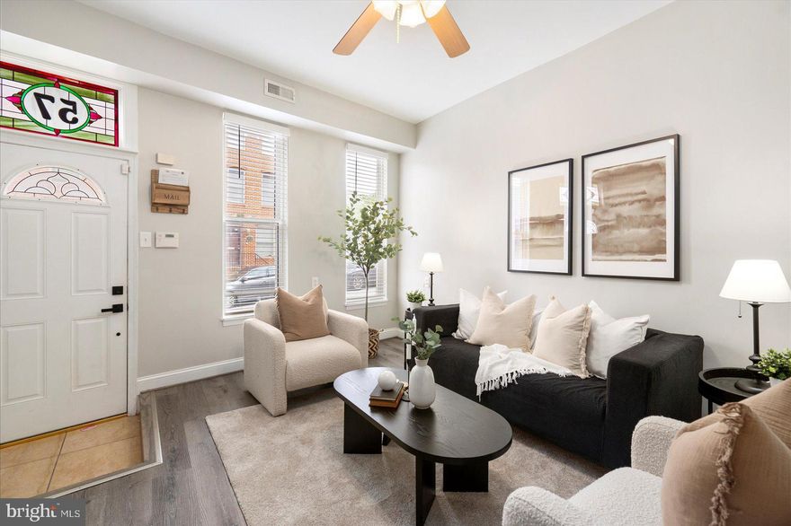 Welcome to 57 E Heath Street — a beautifully updated 3-bedroom, 3 full bathroom rowhouse in one of Baltimore’s most desirable neighborhoods. Perfectly positioned just steps from Riverside Park and a short walk to local restaurants, bars, and shops, this home offers the best of city living with the comfort of a thoughtfully designed interior.

Inside, you'll find a comfortable main level with LVP floors throughout, stainless steel appliances, and barstool seating that's perfect for entertaining. Each floor features its own full bathroom — a rare and valuable layout ideal for guests, roommates, or creating private retreats for everyone in the household.

Upstairs, the second floor includes a bonus living space, perfect for a home office, reading nook, workout area, or additional lounge. Whether you're looking for flexible functionality or extra room to unwind, this space adds versatility and charm.

Additional highlights include a private rear patio, central air, and abundant natural light throughout. This move-in-ready gem combines style, comfort, and convenience — all just moments from the heart of Riverside.
