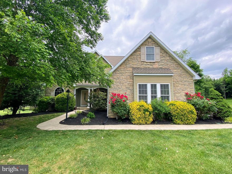 HUGE price reduction! Seller is very motivated- Take advantage of current interest rates and Bring your offers today!   Come home to culdesac pickleball tournaments and family fun at The Corners at Arden.  Spectacular custom built home in quiet country setting with views of North Mountain. Rare opportunity to own in this highly sought after neighborhood. 4 BR, 3-1/2 BA home with beautiful, mature landscaping on .82 acres with double car side entry garage. Loaded with extras: 2 story family/great room with custom mantle and fireplace, hardwood floors w/inlay border, eat-in kitchen with stereo system and separate dining room and Walk-in laundry room.  Main floor owner’s suite with dual walk in closets & master bath with dual sinks shower, private toilet and jetted tub. 3 bedrooms and full bath on 2nd level. Fully Finished oversized basement with full bath and space to create more bedrooms. Recent updates include: New HVAC units (2020 & 2024), New LVP flooring in basement (2022), New Carpet in all Bedrooms (2024). Enjoy the outdoors w/covered front porch & rear deck. Property also includes children’s playset and oversized storage building.