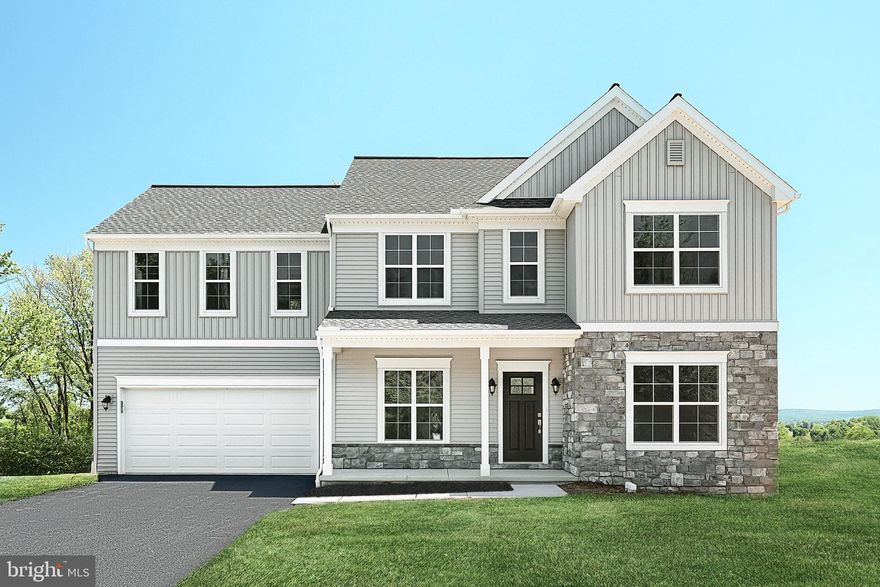 This beautiful home with a welcoming front porch includes a 2-car garage with a large mudroom entry. The first floor boasts 9’ ceilings and stylish vinyl plank flooring in the main living areas. To the front of the home is a convenient, carpeted flex room that can be used as a study, living room, or other versatile space. The kitchen is well-appointed with granite countertops, stainless-steel appliances, and a large pantry. The sunny dining area provides access to a composite deck. Open to the kitchen, the comfortable family room is warmed by a gas fireplace with a stone surround. The 2nd floor owner’s suite features an expansive closet and a private bathroom with a 5’ shower and double bowl vanity. Adjacent to the suite are 3 additional bedrooms, a full bathroom, a spacious rec room, and a convenient laundry room. (The floor plan shown represents the standard layout for this home plan. Actual layout, features, and options may vary. Construction plans take precedence over artwork.)