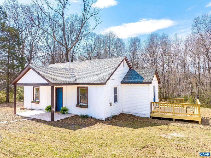 Charming Remodeled Cottage on 2 Acres Near Scottsville Nestled just outside the historic town of Scottsville, this beautifully remodeled cottage offers the perfect blend of charm and modern convenience. Enjoy easy one-level living with three bedrooms, including a private primary suite. The fully renovated kitchen features brand-new appliances, counters, cabinetry, and finishes, while the updated bathrooms shine with fresh, modern touches?all complemented by gorgeous LVT flooring throughout.  Additional updates include a brand-new HVAC system and water heater, offering peace of mind and energy efficiency.  Relax on the inviting front porch or entertain on the side deck just off the kitchen?ideal for grilling and gathering. The basement provides additional storage and functionality. Set on a lovely 2-acre lot, this property is perfect for those seeking land with the convenience of nearby town amenities.,Granite Counter