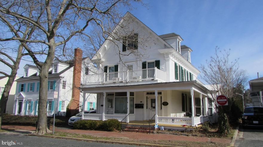 Price Improvement! Historic District in Downtown Denton. The Downes House consists of  four apartments and a commercial office. Fourth unit was most recently occupied by Caroline County Chamber of Commerce but contains a kitchen with full bath and can be utilized as a commercial office or an apartment ( flex space ). Most recent fully occupied yearly gross income was $57,000.Replacement windows and ductless mini-splits in all units. All separately metered for electric. Shared laundry. Call to schedule your showing. Minimum of 24 hours notice required.