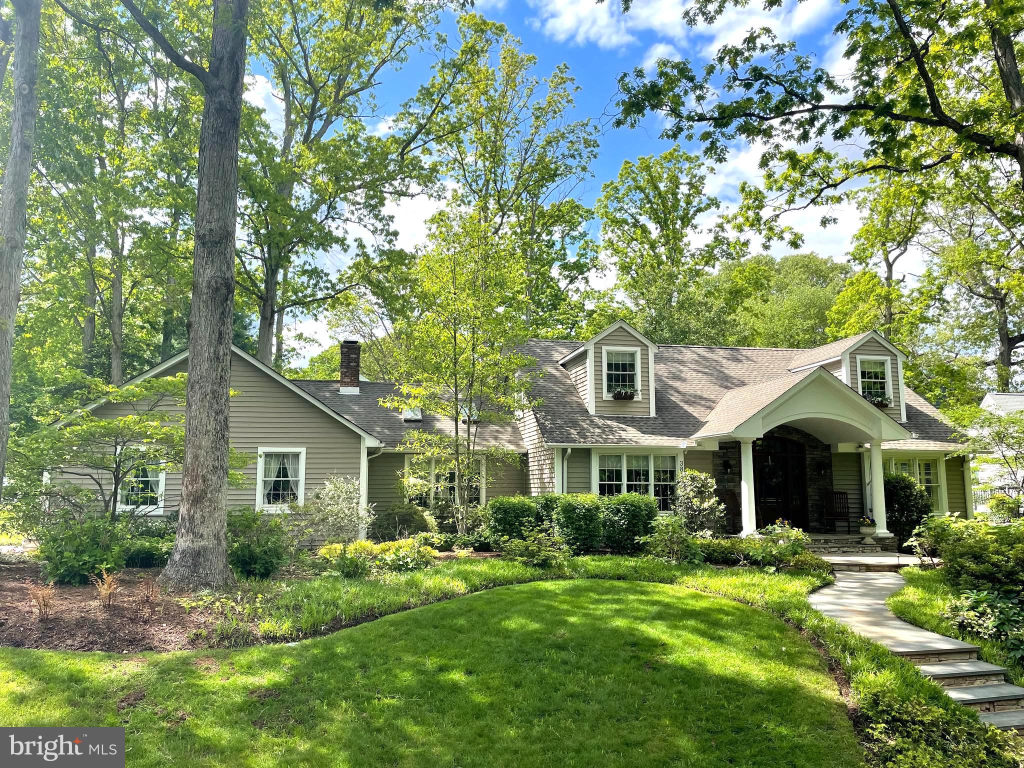 Stunning cape cod style home in Chartwell! This charmer has four bedrooms, 2.5 baths, and underwent a complete main level and exterior renovation by the current owners. The spacious kitchen offers stainless steel appliances, custom cabinets, granite countertops, and recessed / under cabinet lighting. The kitchen eat-in area includes a huge built-in with desk and shelving. The main level primary suite was completely reconfigured with an oversized shower, dual sinks, custom lighting, and two large closets. The main living room has vaulted ceilings, skylights, a stone fireplace, built-in shelving and cabinets. The foyer opens into a generous dining room, and shows off some of the beautiful hardwood floors the home offers. Main level laundry / mud room is right off the oversized, two car, side entry garage. The upstairs includes three very large bedrooms, a full bath, and a hallway that overlooks the two story foyer. The inviting front entry includes a large covered porch and stone walkway out to the main street. The rear sun room opens to an impressive paver patio with a spacious seating area and separate grilling area. Tons of potential in the unfinished basement, with plenty of space for a future recreation room, and space for storage. One of the nicest landscapes in the entire community, with an in-ground irrigation system throughout the front and back yard. Short walk to Kinder Park, St. Andrews Swim and Tennis Club, schools and shopping! This home will not last long in this market. Schedule a showing today!