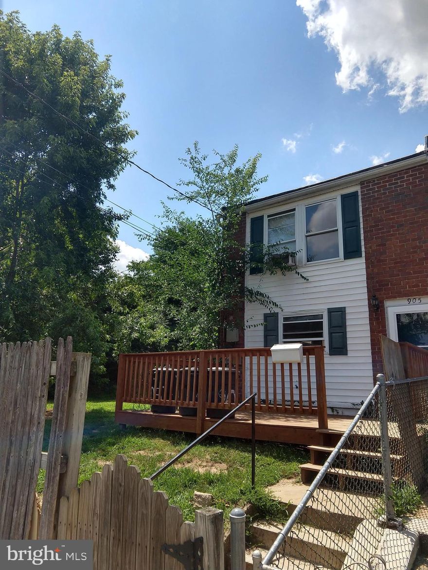 Short Sale Approved at this price, no negotiating!Great opportunity to own an end unit that sits on large corner lot in Halethorpe. The kitchen has stainless appliances and wood cabinets. Great layout upstairs with 3 bedrooms sharing the hall bathroom. Great deck on the front of the property and the yard is fully fenced in. Property is pending short sale approval. Per FHA short sale approval guidelines, property must be listed for 15 days at this price before they review an offer.