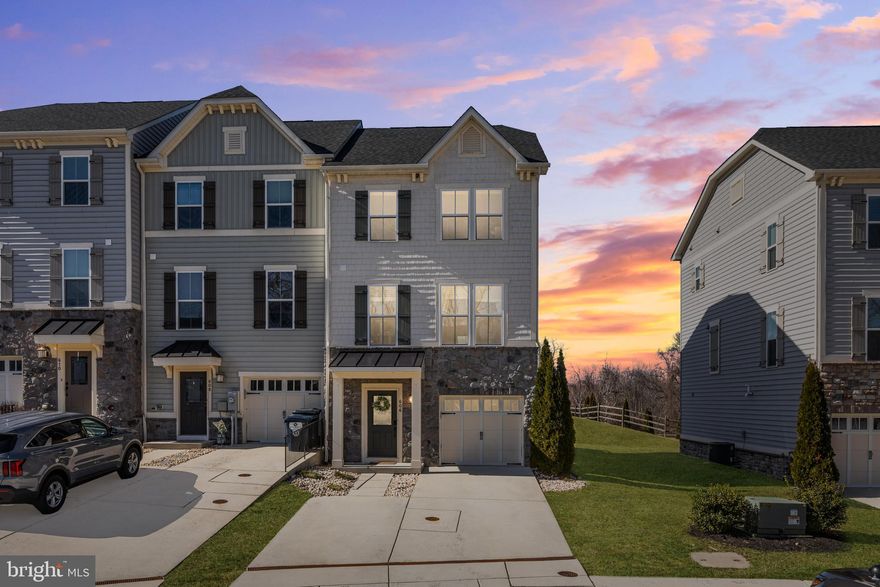 Discover this stunning end unit townhouse nestled in a quiet Bel Air cul-de-sac at Magness Mill community! This charming three-level home offers over 2000 sqft of spacious living space perfectly designed for comfort, functionality and modern elegance. Step inside to find a meticulously maintained home with neutral paint and an abundance of natural light that fills every room.
As you walk in you will be greeted by a warm and welcoming foyer with the first powder room of the home, and interior access to the garage. The versatile rec room offers an array of possibilities: entertainment room, playroom, man cave or even as a bedroom! The bright rec room opens up to the concrete patio through a walkout where you admire nature and tranquility of the neighborhood. Low maintenance and durable luxury vinyl plank floors, full-sized windows and a closet for additional storage completes this multi-functional room. 
The heart of the home is the modern kitchen, featuring an island with breakfast bar, gleaming granite countertops—perfect for culinary creativity and casual dining. Enjoy the beauty of hardwood floors, ample cabinetry with soft close and dovetail drawers, stainless steel appliances and pantry closet. The open floor layout makes it for an elevated living and entertaining experience with a seamlessly flowing family room, powder room, dining room, and the upper composite deck with an inviting space to enjoy indoor-outdoor living. Ideal for sipping your morning coffee or winding down after a busy day.
Upstairs, you’ll find three generously sized bedrooms designed to offer a restful retreat at the end of the day. The primary suite boasts ample closet space with its walk-in closet and an en-suite bathroom with walk-in shower with designer tiles. A second full bath with shower/tub combo with no ordinary tile makes it convenient for larger families or hosting guests. Upper-level laundry closet with ceramic tile floors and all-in-one washer and dryer saves you space and takes away trouble of running up and down the stairs while doing laundry!
Completing this delightful home is a one-car attached garage, providing convenient parking and additional storage with its built-in shelves. With its thoughtful layout, premium finishes, and unbeatable location, you don’t miss the opportunity to call this beautiful townhouse your new home sweet home.