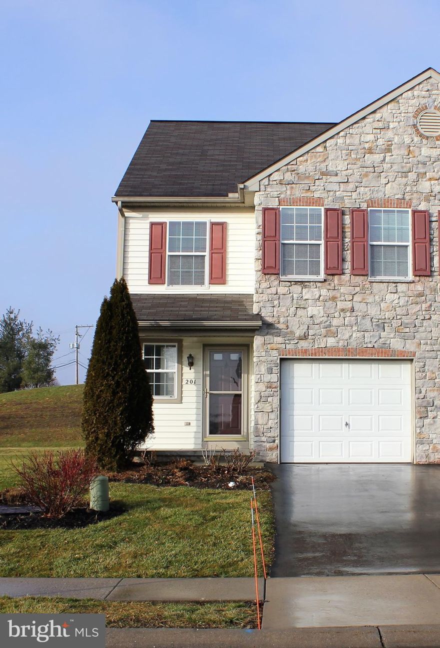 Turn key ready end unit town-home. Fresh paint and new flooring throughout entire home. New carpet and padding, vinyl flooring... all in a neural decor. Features include a storm door with integrated window to screen function, one year old dishwasher, water filter and belt driven garage door opener. This end unit offers a stone front look w/ brick accents, along with a covered porch and patio with privacy fence.  Great open floor plan.  This home is pristine and ready to move in. Very efficient natural gas heat and hot water. Walking distance to Aroogas restaurant and Platinum Gym. A short drive to a winery and township pool and shopping. Very desirable community near all major driving arteries. Low association fee.  Won't last long on the market.